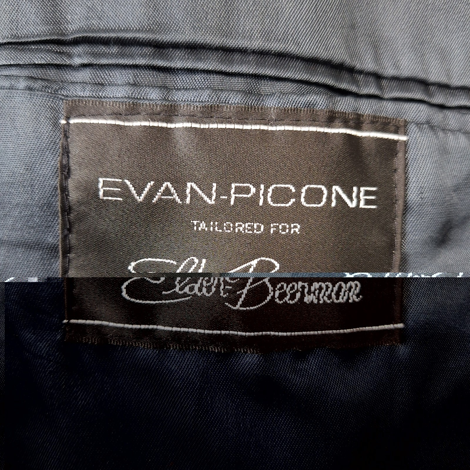 Evan Picone 2 Piece Suit Mens 50L 42X33 Black Vintage Single Vented Wool