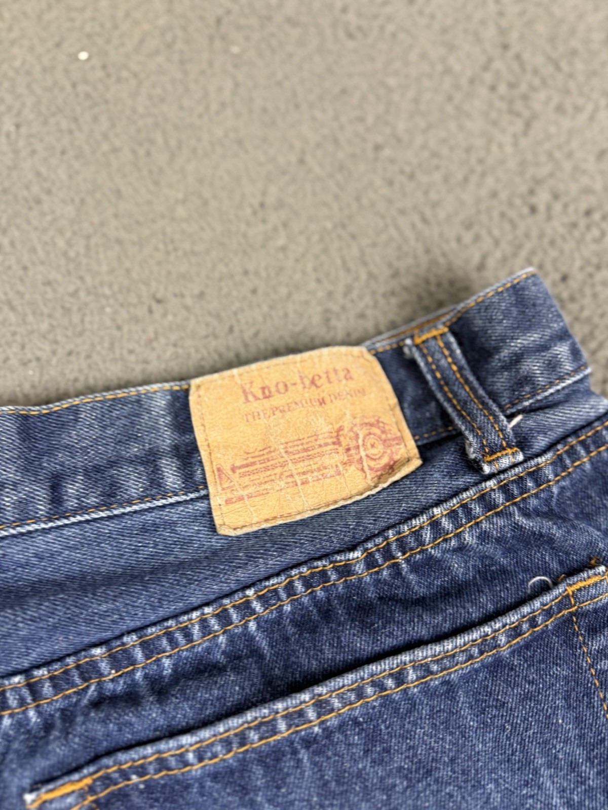 Vintage Kno Betta Jeans Mens 46×32 Blue Denim Baggy Skater Straight Leg