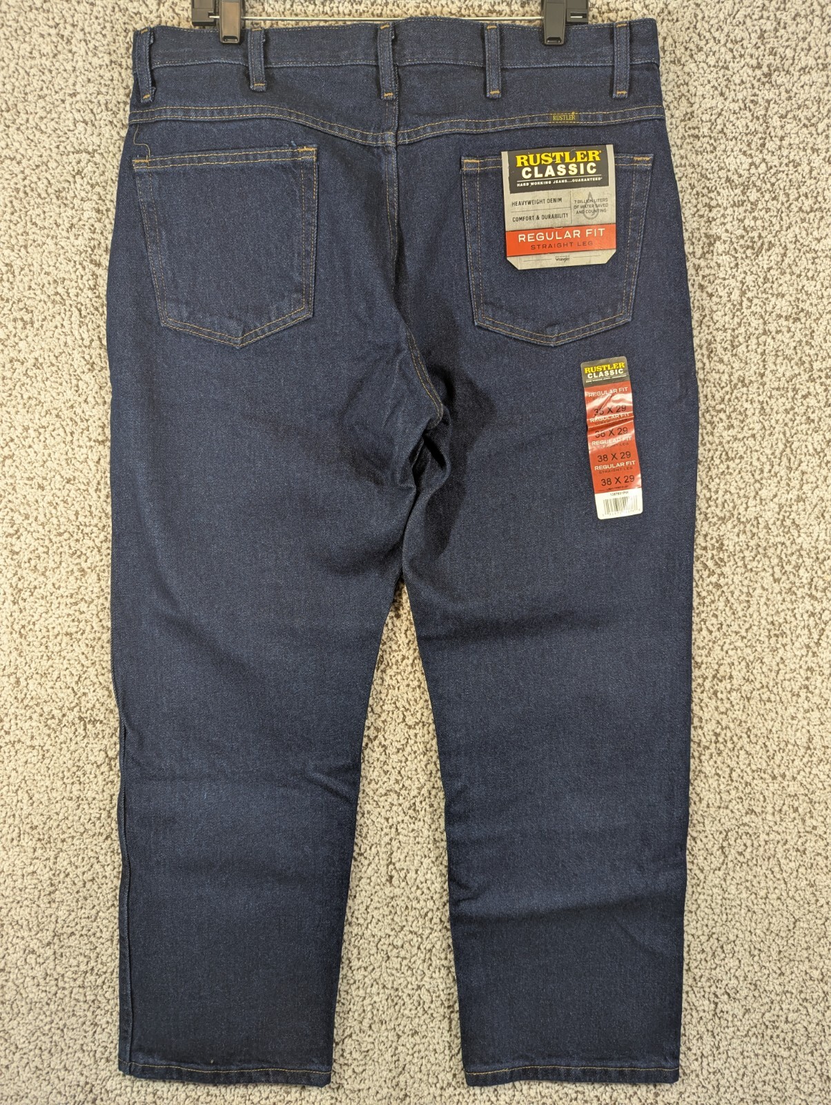 Brand New Men’s 38×29 Rustler by Wrangler Classic Regular Fit Strt. Leg Jeans