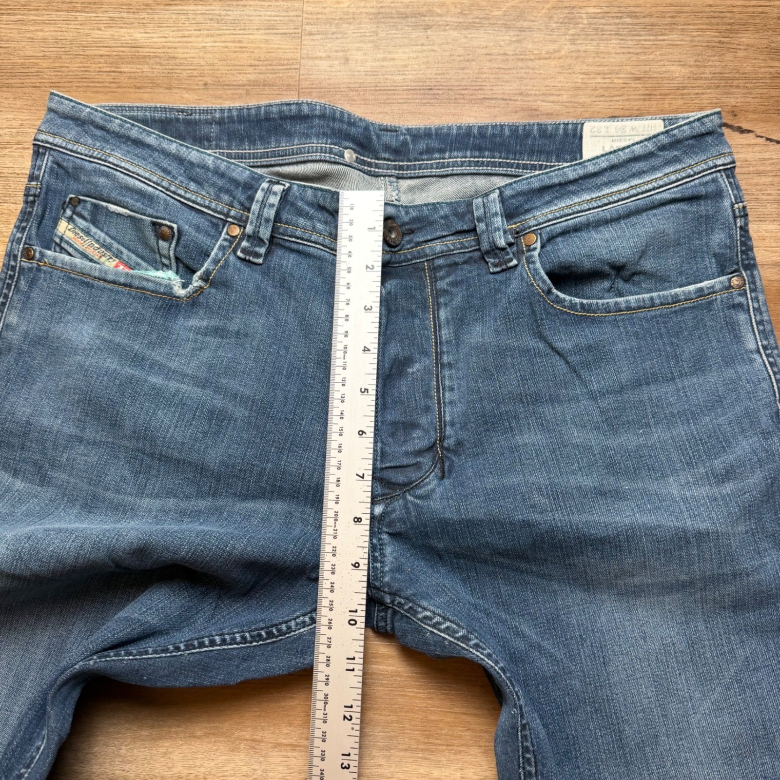 Diesel Larkee Jeans Men 36×32 Blue Straight Leg Stretch Denim Medium Wash 008B2