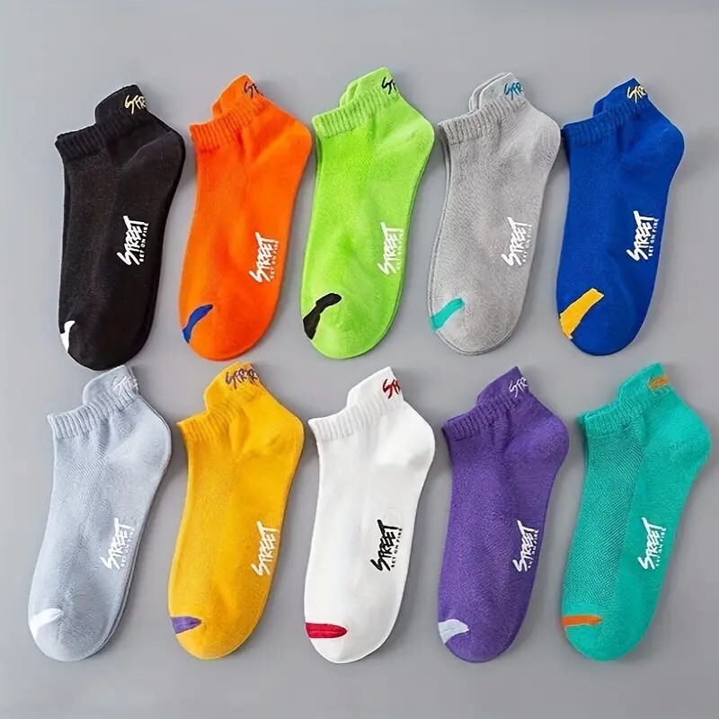 10Pair Men Women Ultra-thin Boat Socks Low Cut Mesh Invisible Casual Solid Socks