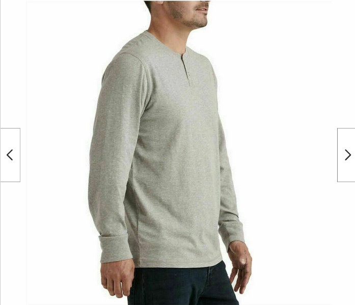 LUCKY BRAND HENLEY VERY SOFT LONG SLEEVE SHIRT (GRAY, SMALL) NWT