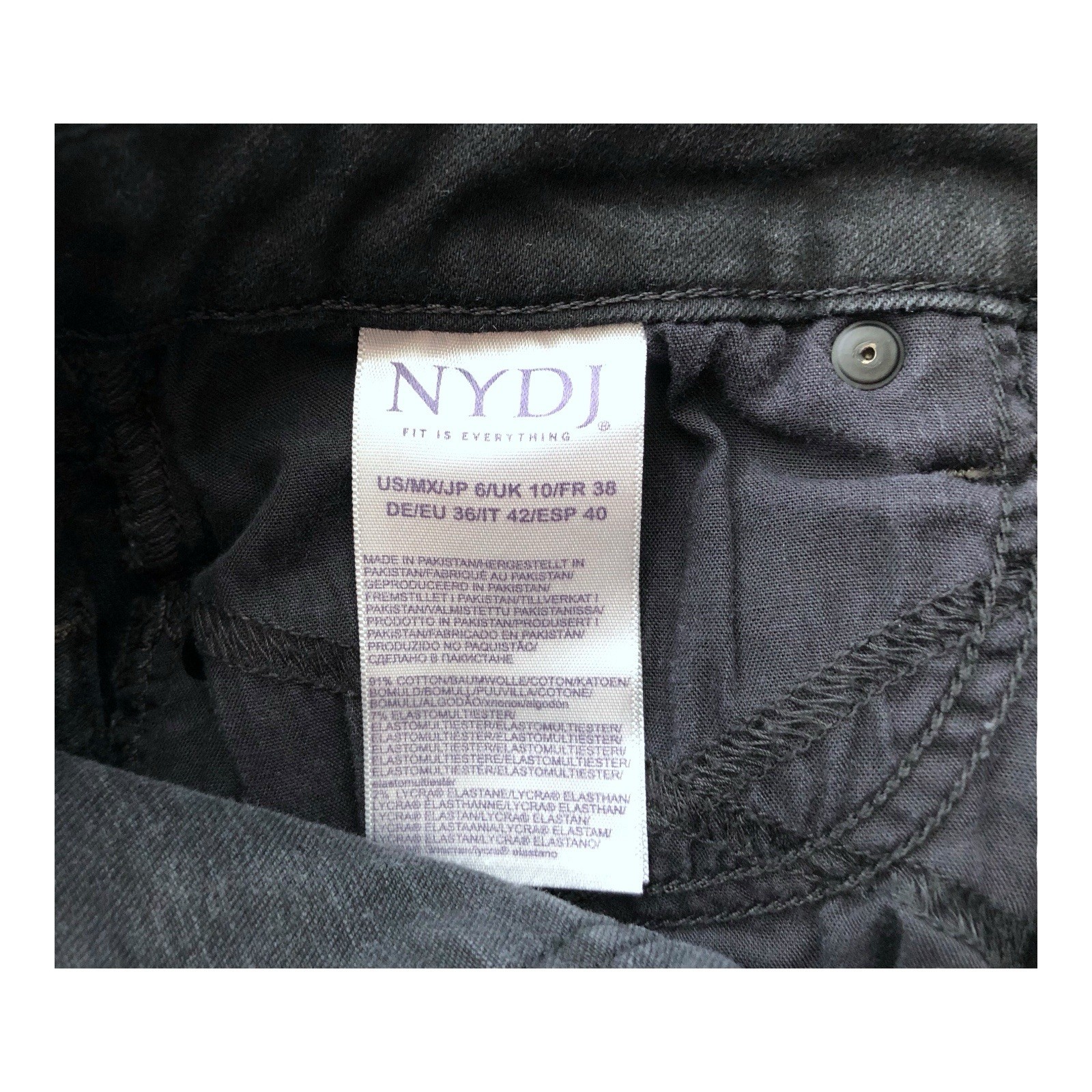 NYDJ Sheri Slim Black Jeans Womens 6 Lift Tuck Straight Leg Stretch 29″ Inseam