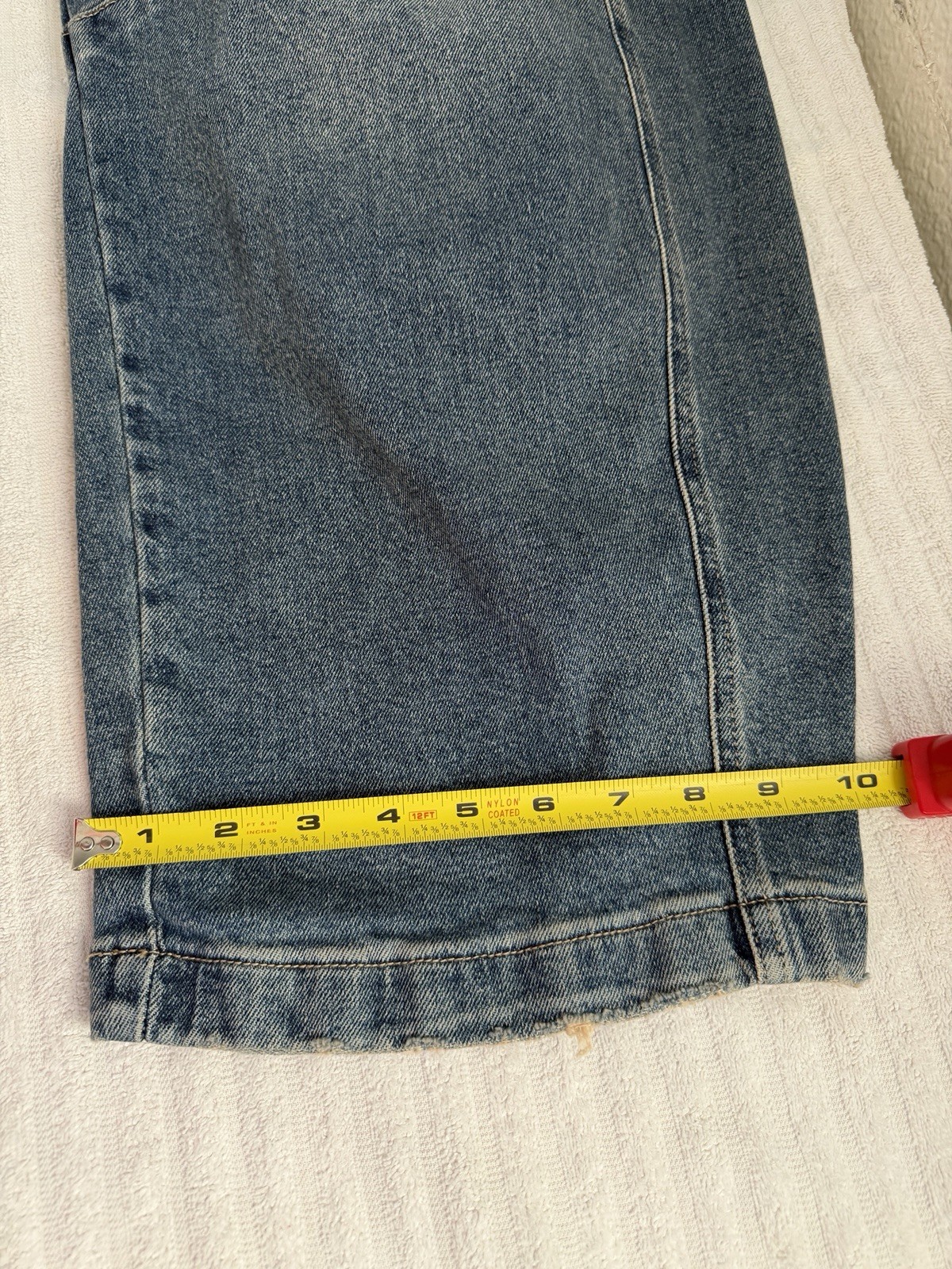 Frayed Jeans Womens Barrel Ankle Jeans Cleo Wash Medium Blue Denim Size 28