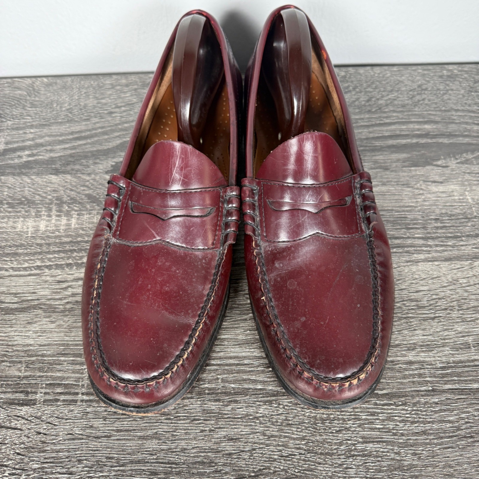 GH Bass Weejuns Penny Loafers Mens 10.5 D Larson Burgundy Leather Cordovan 1893
