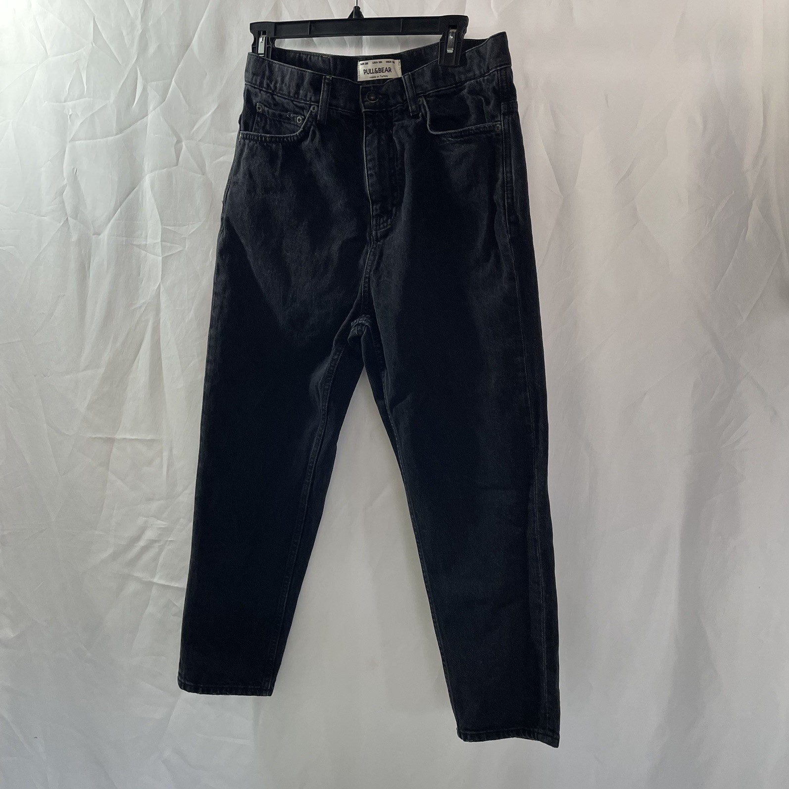 Pull & Bear Women’s High Rise Skinny Jeans Size 30– washed Black Denim