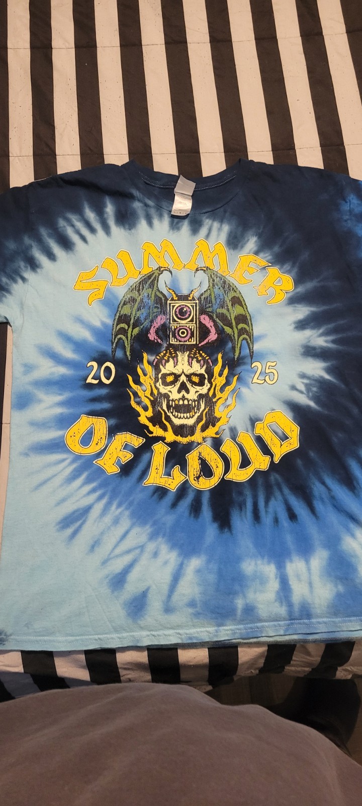 Summer of Loud 2025 Tour T-Shirt L Blue Tie Dye Beartooth Killswitch Engage