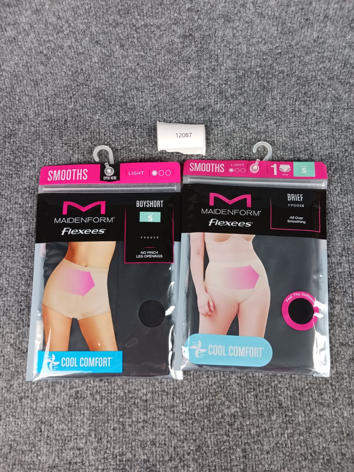 2 PACK MIXED LOT MAIDENFORM FLEXEES COOL COMFORT BRIEF & BOYSHORT BLACK SMALL