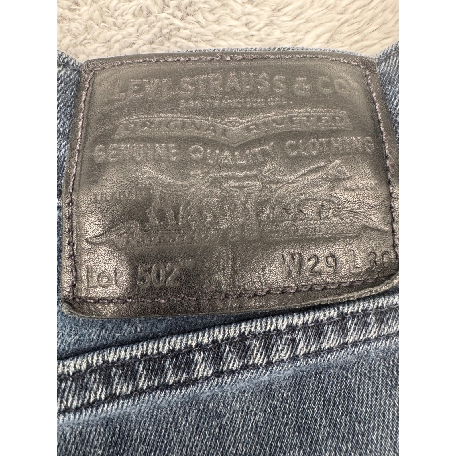 Levis Premium 502 Regular Taper Mens Jeans 29×30 Dark Wash