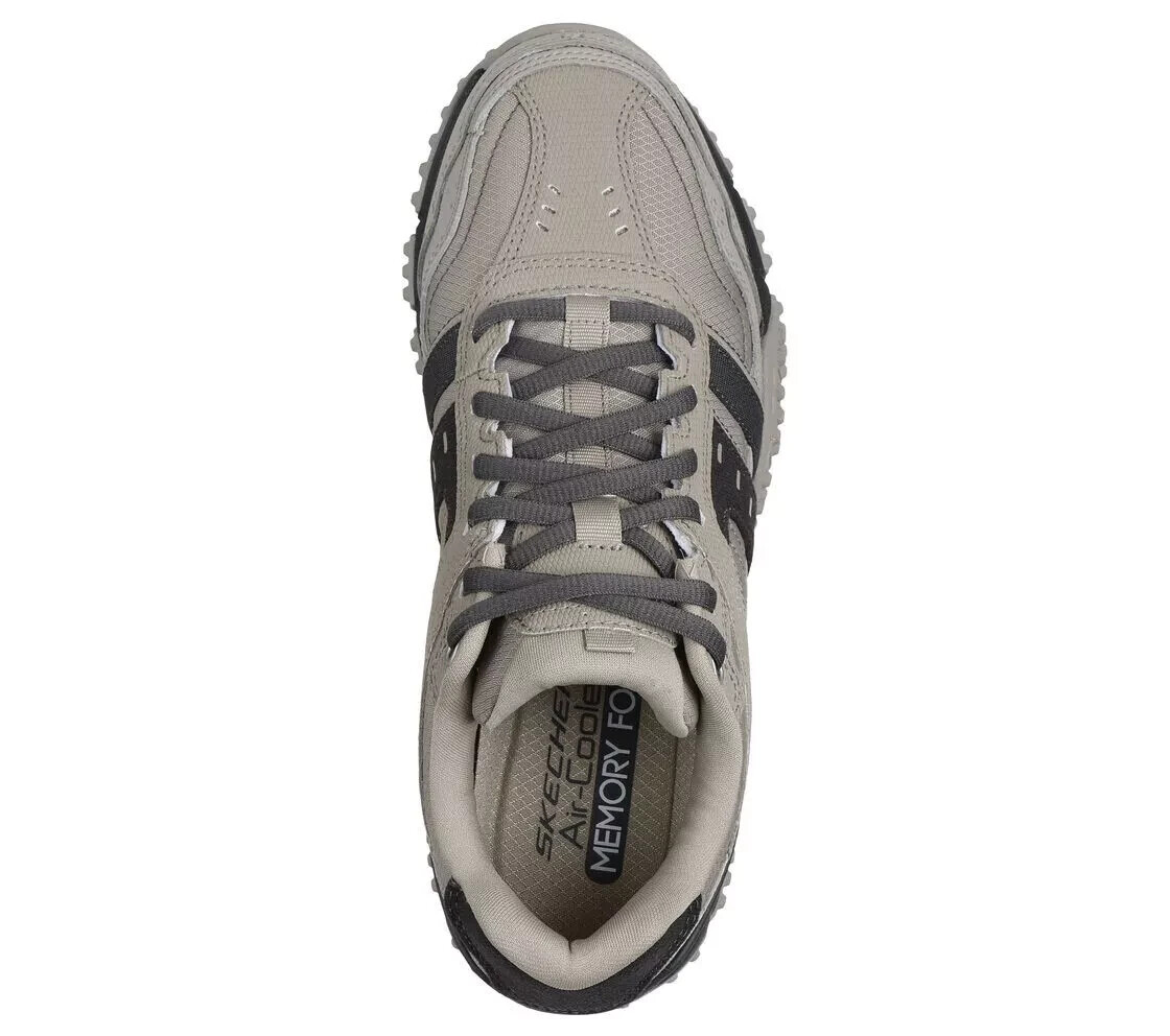Skechers Men’s Hike Trail Walk Shoes Coffee Mesh Sport Casual Memory foam 237735
