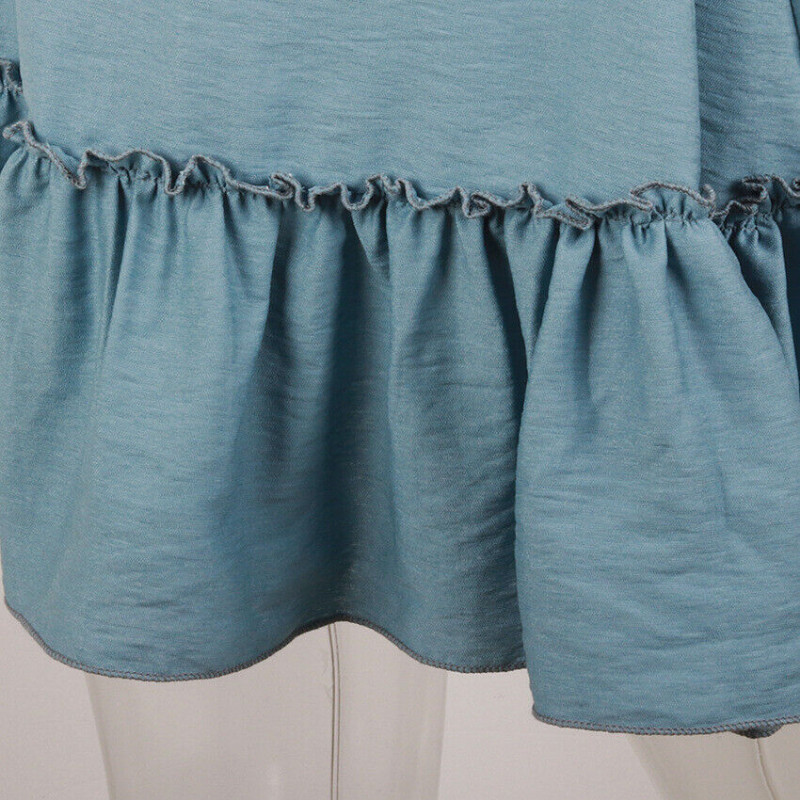 New Women Boho Lace Backless Dress Sexy Summer Beach Ruffle Flare Mini Sundress