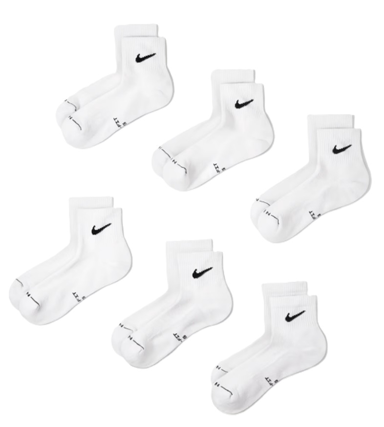 Nike Men’s Everyday Elevated Socks White/Black HQ8031-901 k