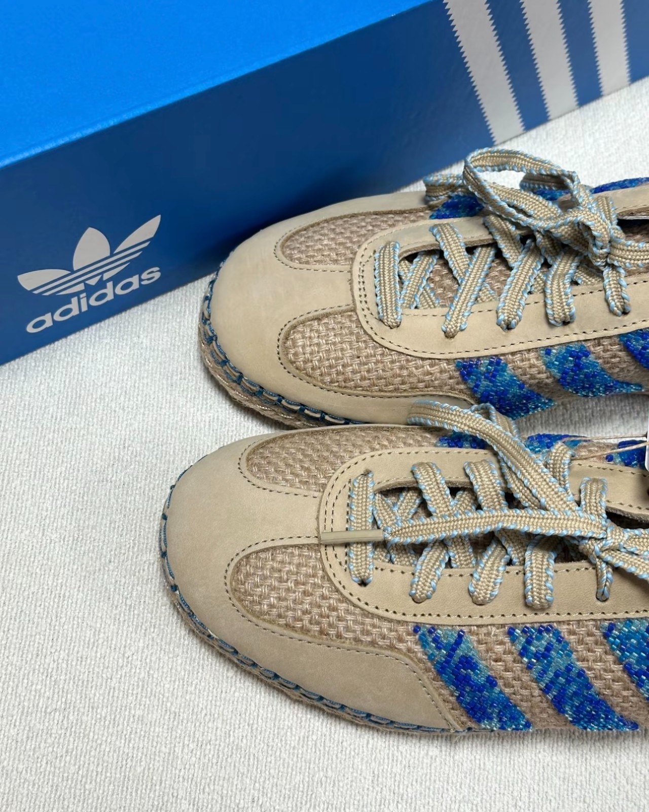 adidas CLOT x Gazelle Linen Khaki Light Blue – IH 3641