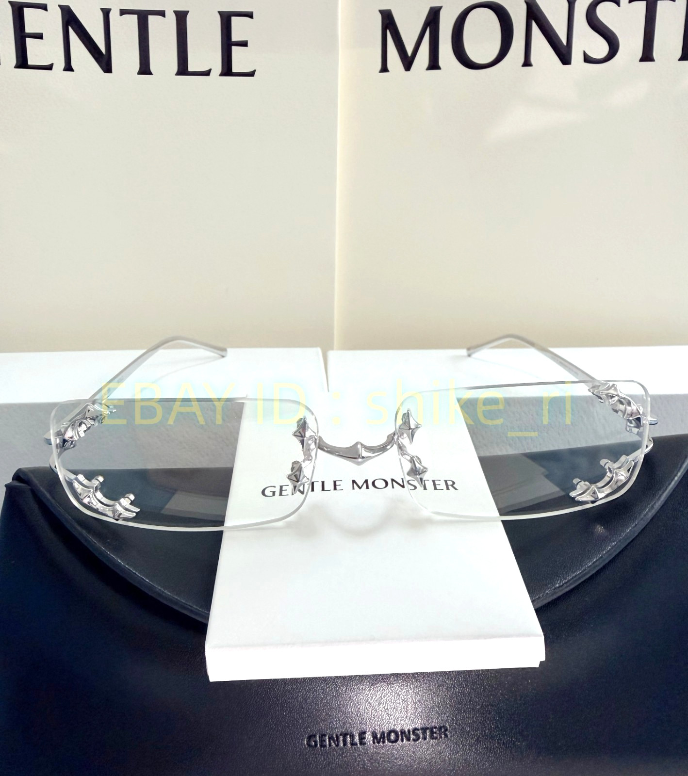GentleMonster Sunglasses Bold Collection – Mosh 02 Silver Frame Clear Lenses