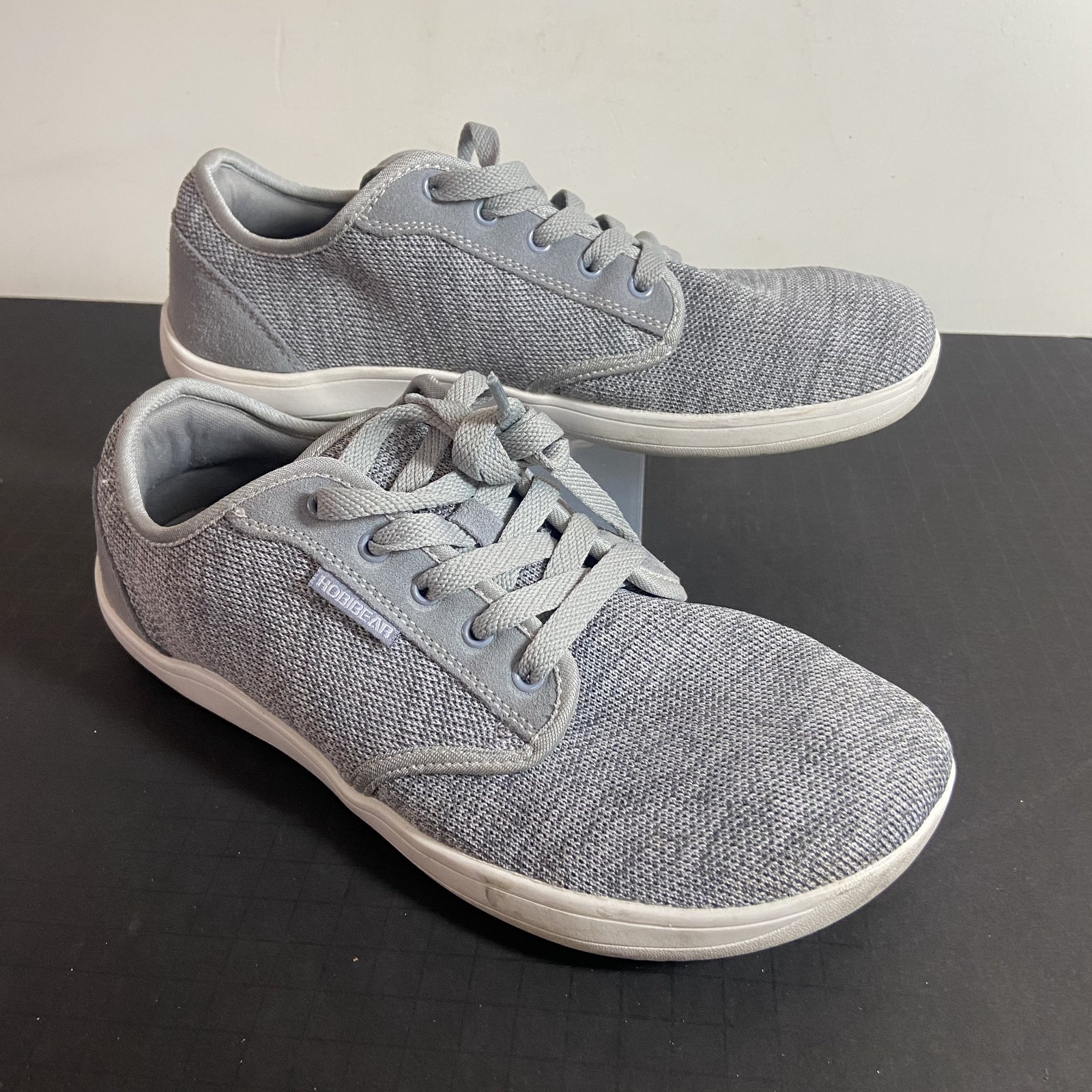 HOBIBEAR Wide Toe Box Barefoot Shoes Gray Knitted Fabric Upper Mens Size 10