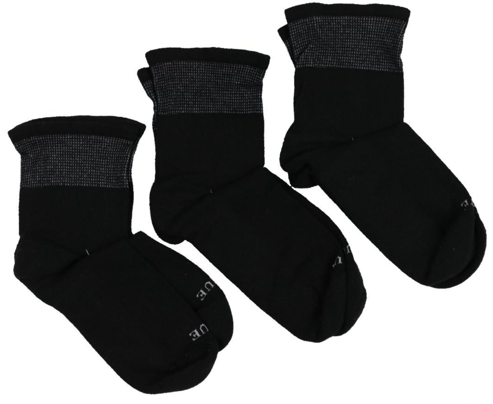 HUE Women’s 3-Pack Sporty Shortie Sneaker Socks One Size Fits Most Black