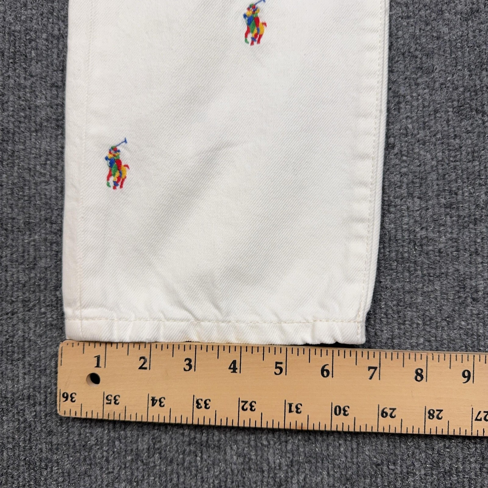 Polo Ralph Lauren The Sullivan Slim Jeans Mens 34×34 White Embroidered Pony