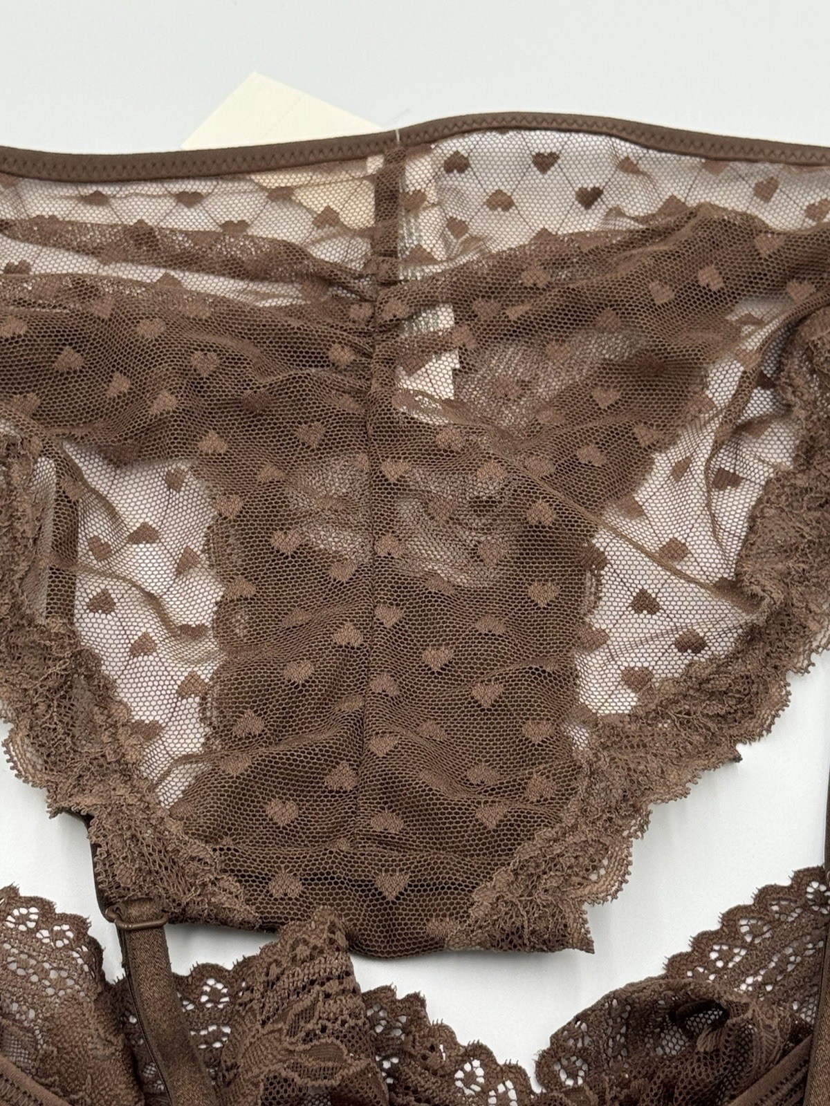 Wild Fable Lace Heart Bralette & Panty Lingerie Set – XXS – XXL Brown & Pink NWT