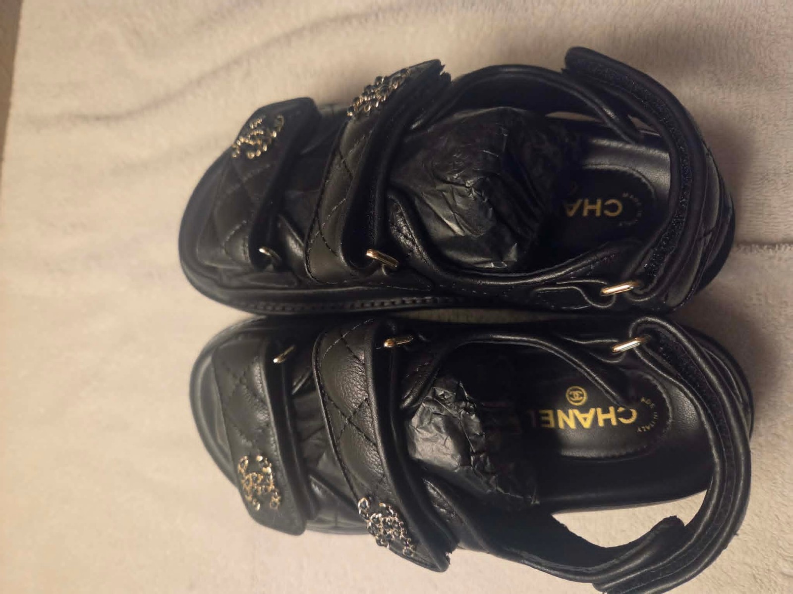 Size EU36 Chanel Black Quilted Caviar Chanel Logo