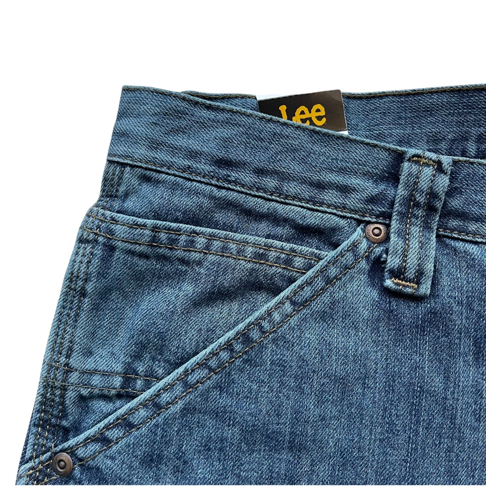 Lee Men’s Dark Blue Straight Leg Loose Fit Cargo Carpenter Denim Jeans 2877931