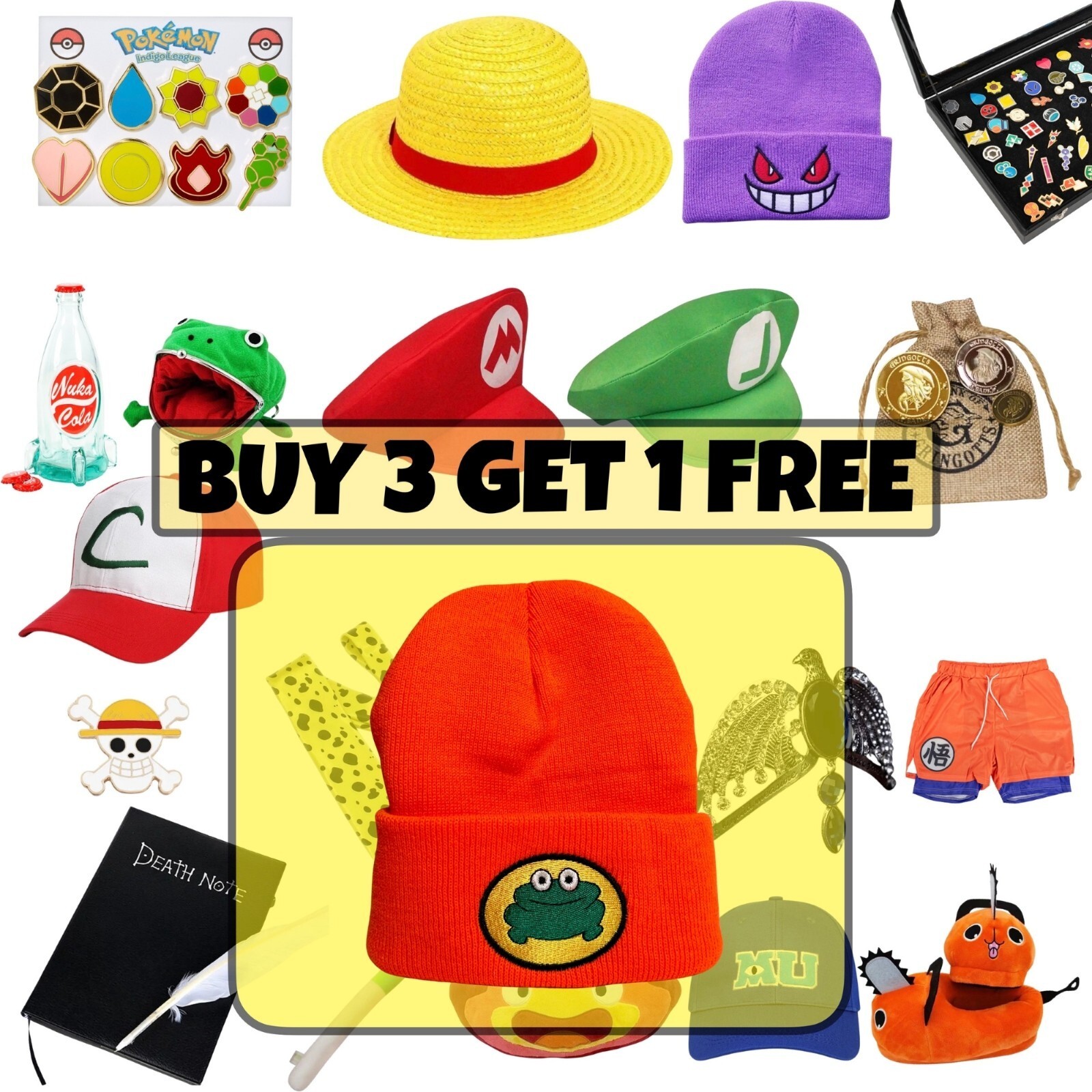 Parappa The Rapper Video Game PS1 Frog Beanie Mens Hat Cosplay Gamer Gift