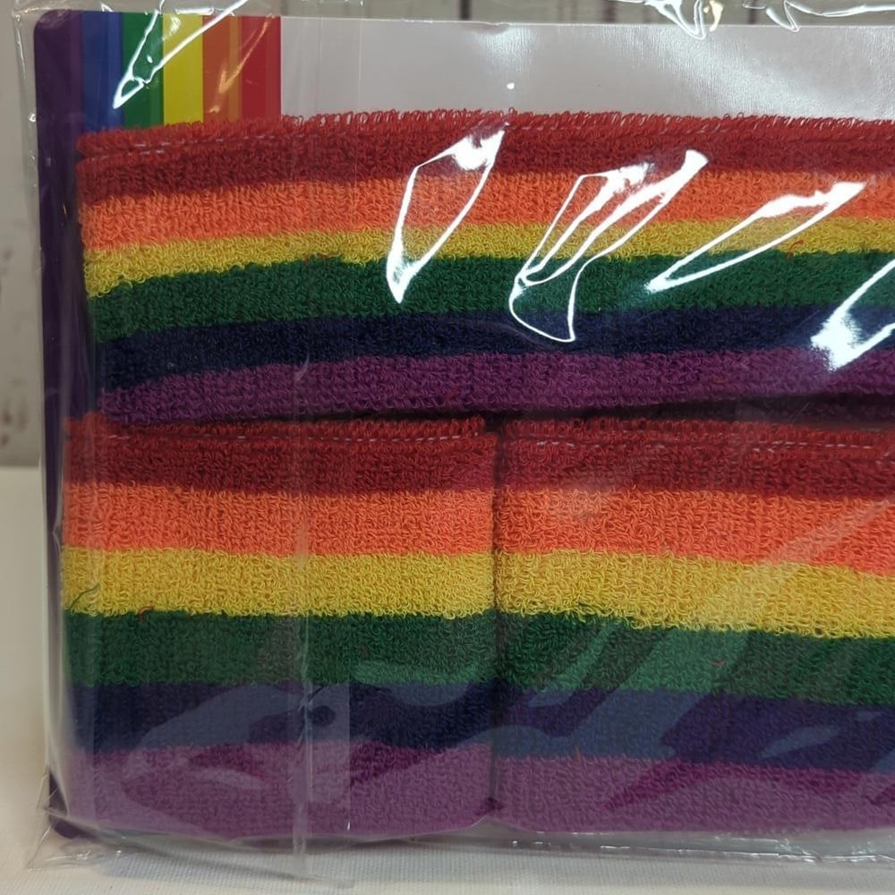 Season of Love Gay Pride Rainbow Sweatband Set NWT