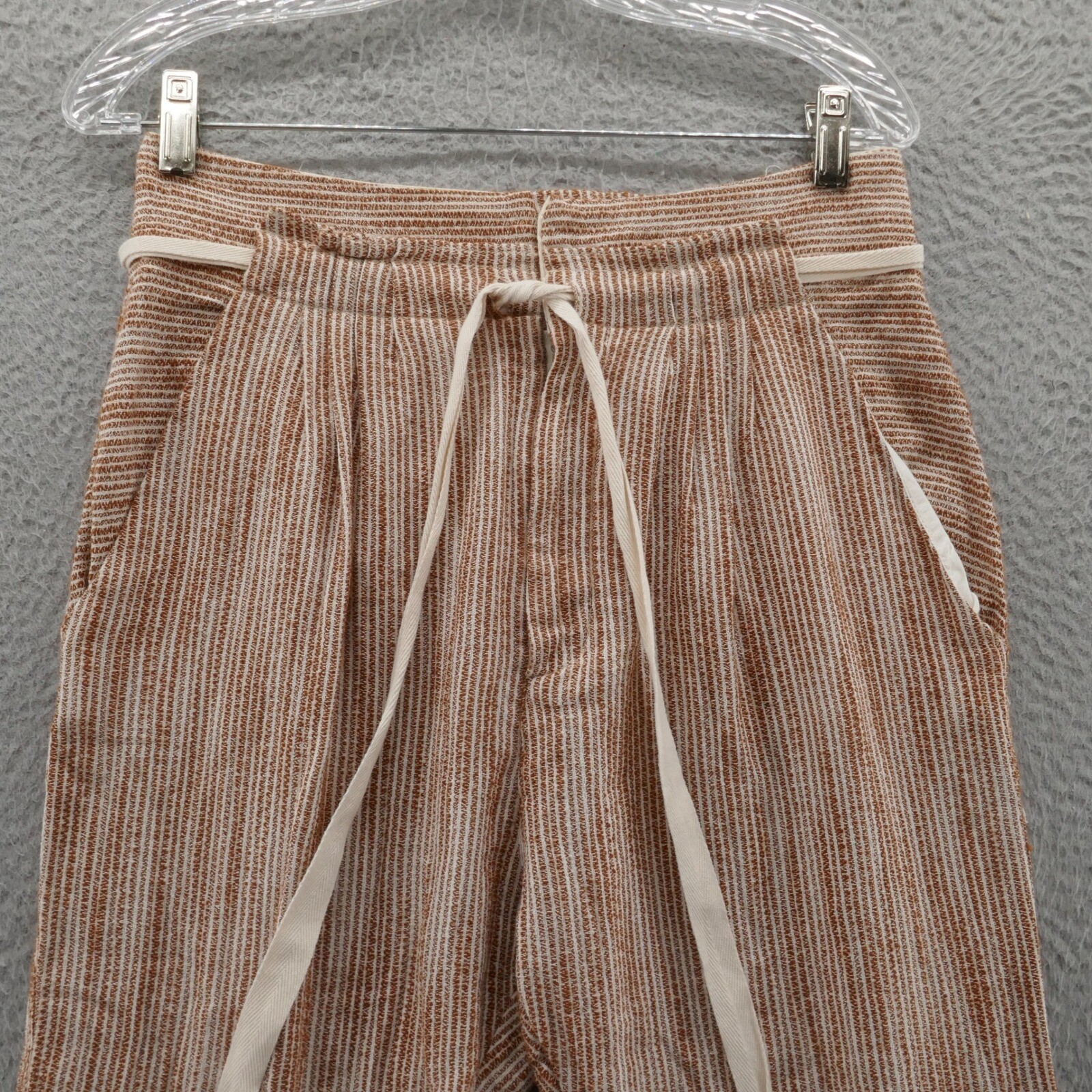NWT Free People Caraway Light at Sunrise Pants 4 Brown Ivory Womens Stripe Boho