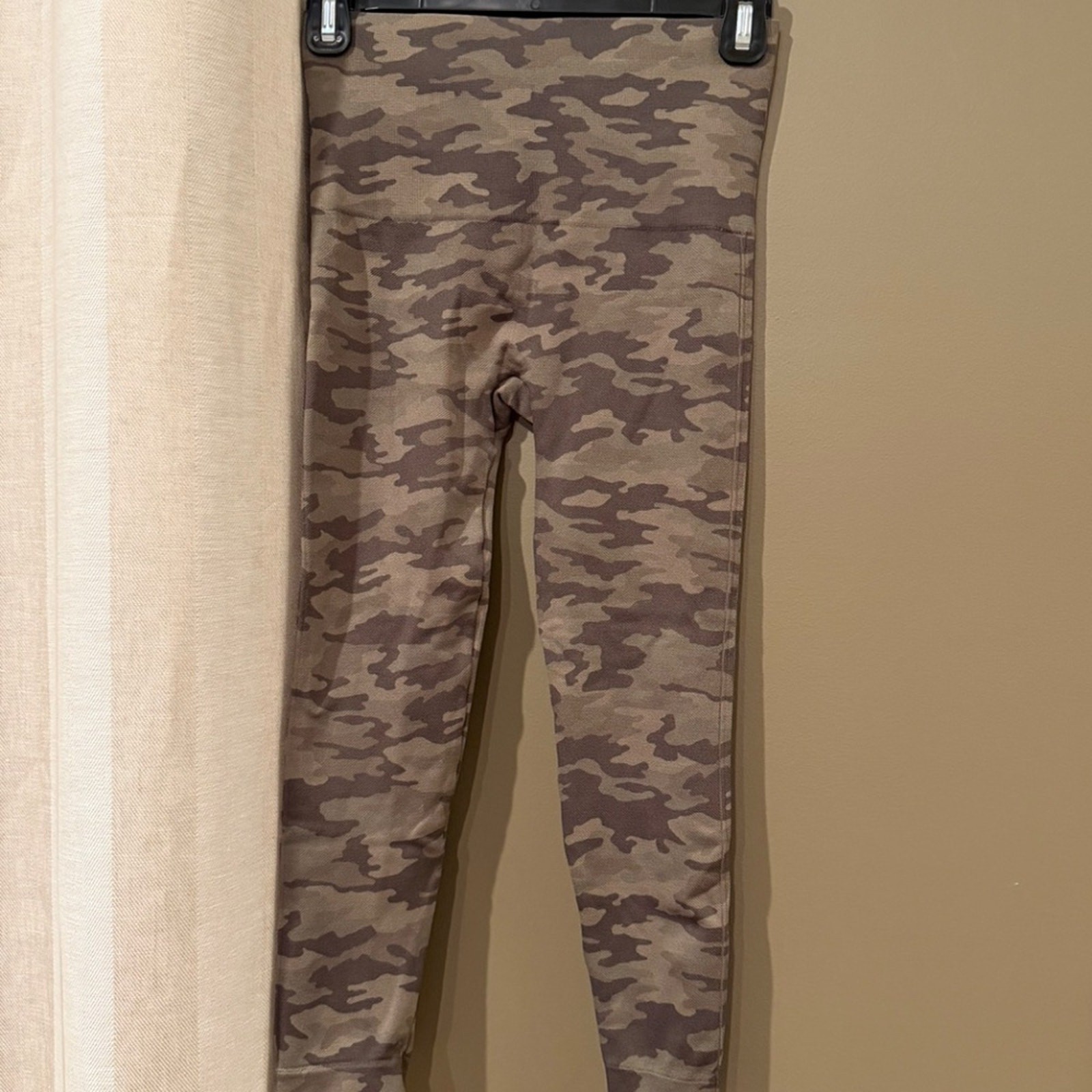 Spanx 2 Pair of Look at Me Now Green & Gray Camo Leggings, Size Small