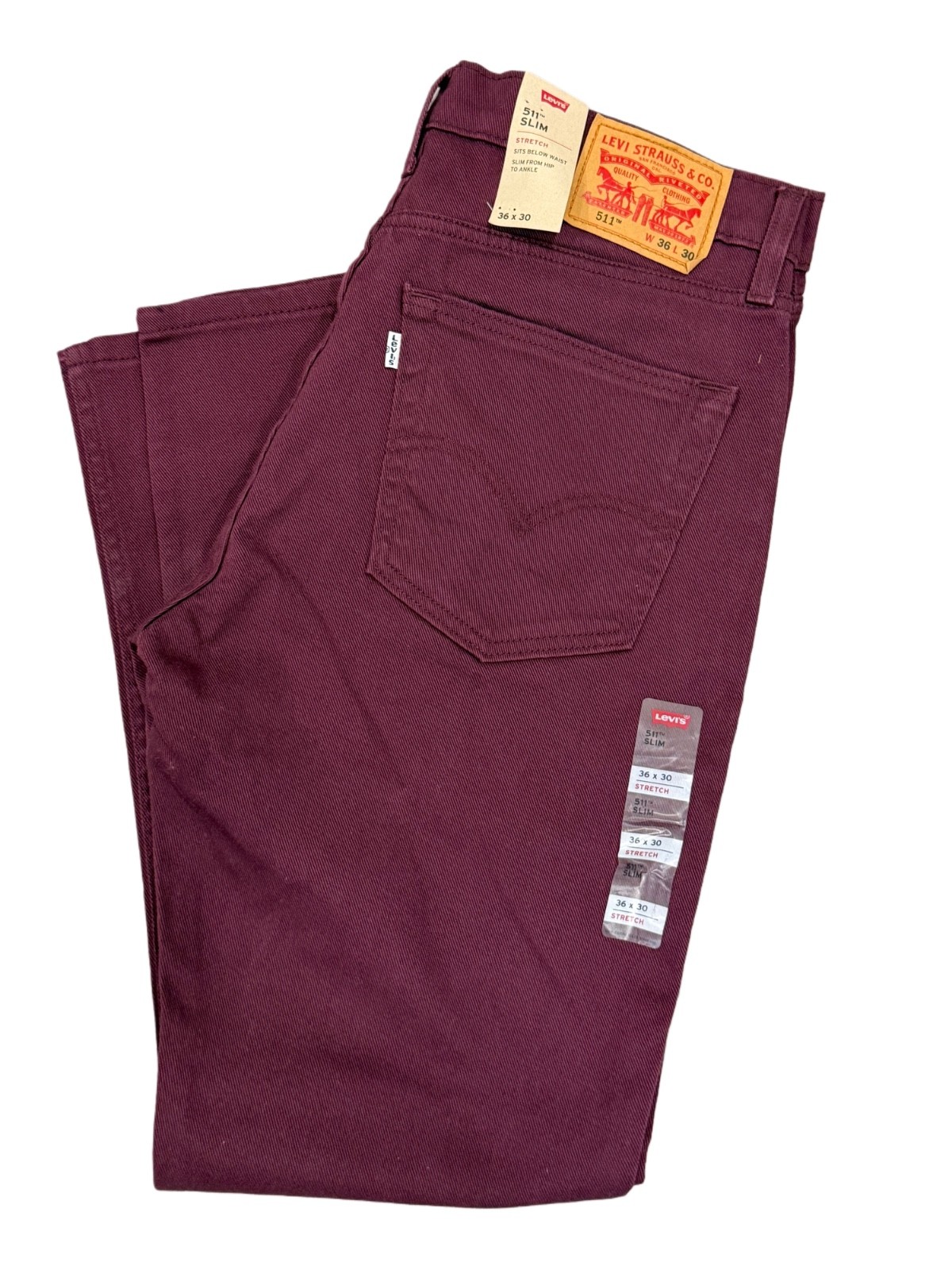 Levi’s Men’s 511 Slim Fit Jeans Color Burgundy 045113794