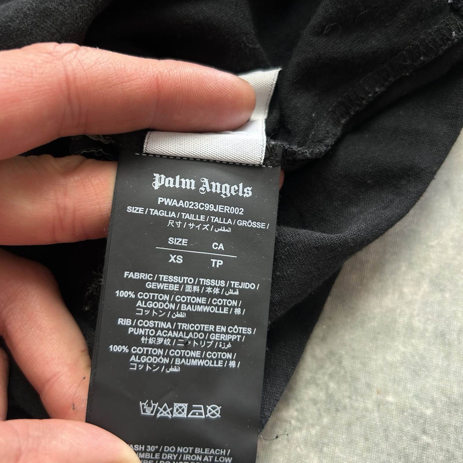 Palm Angels Big Logo T-Shirt Authentic Oversized Fit Men Size XS Black