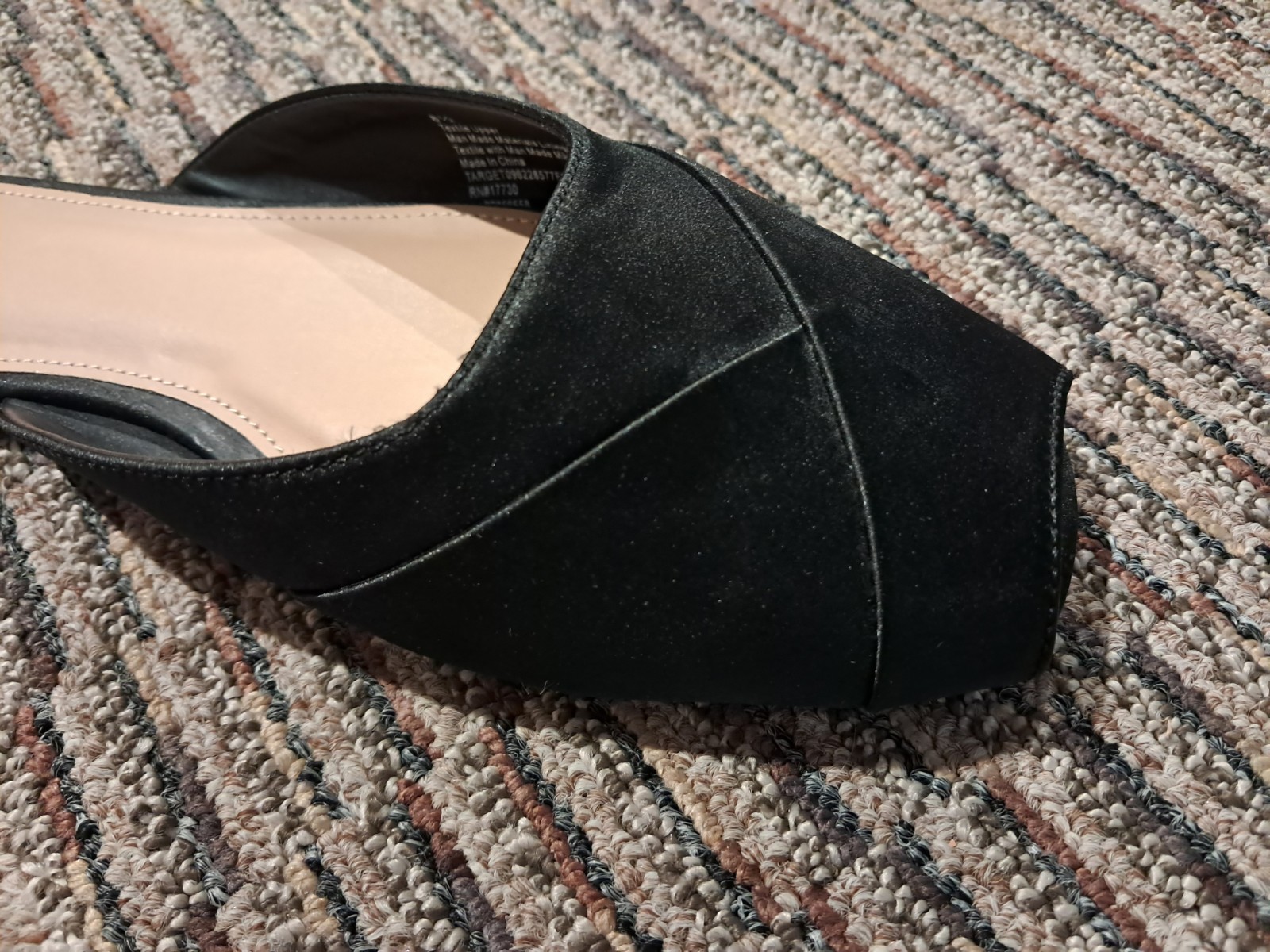 A New Day Womens Trina Satin Peep Toe Mule Flats