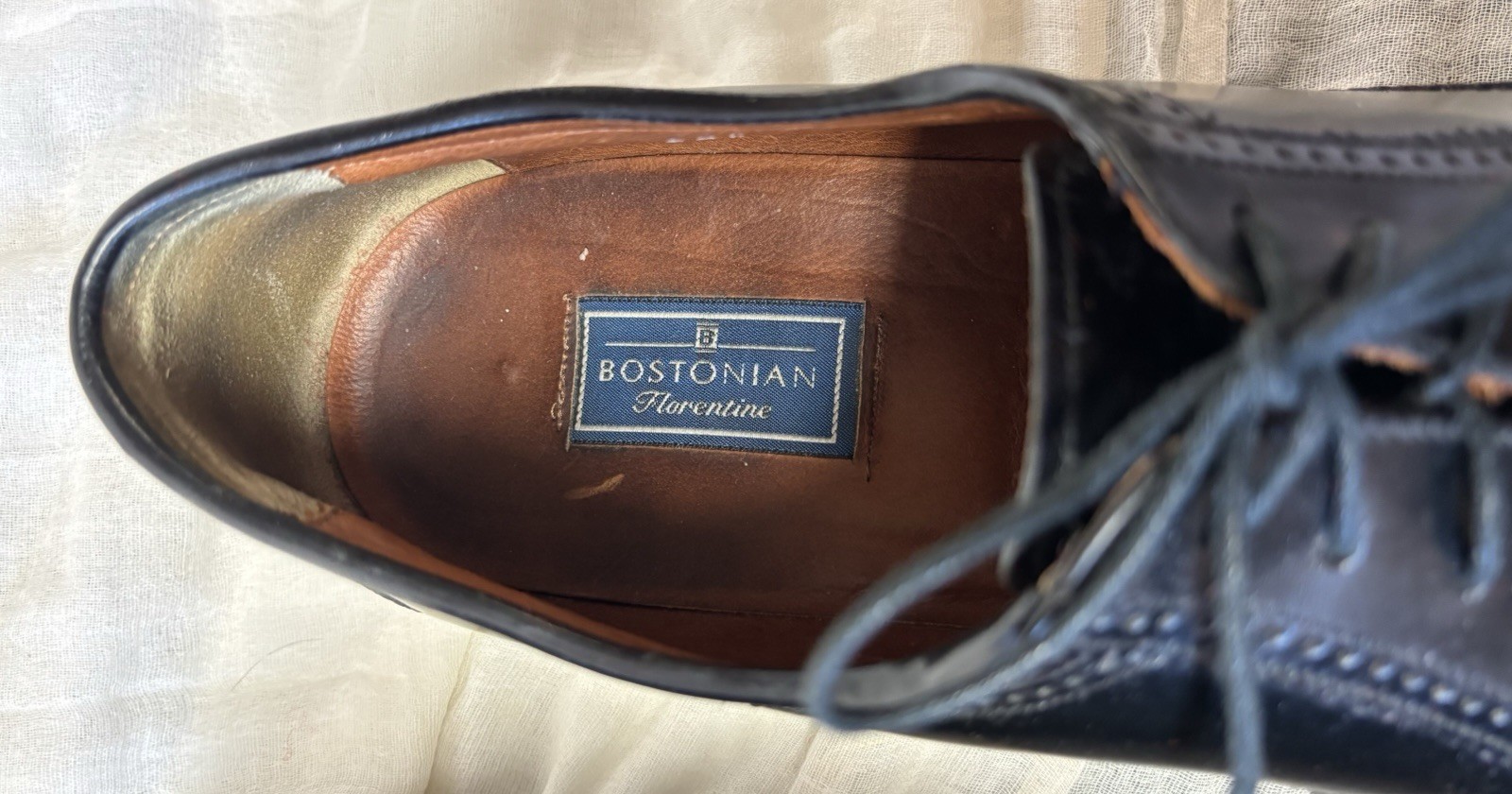 Black Bostonian Florentine Black Men’s Shoes Cap Toe Sz 11-1/2 M 12-1/4” Long