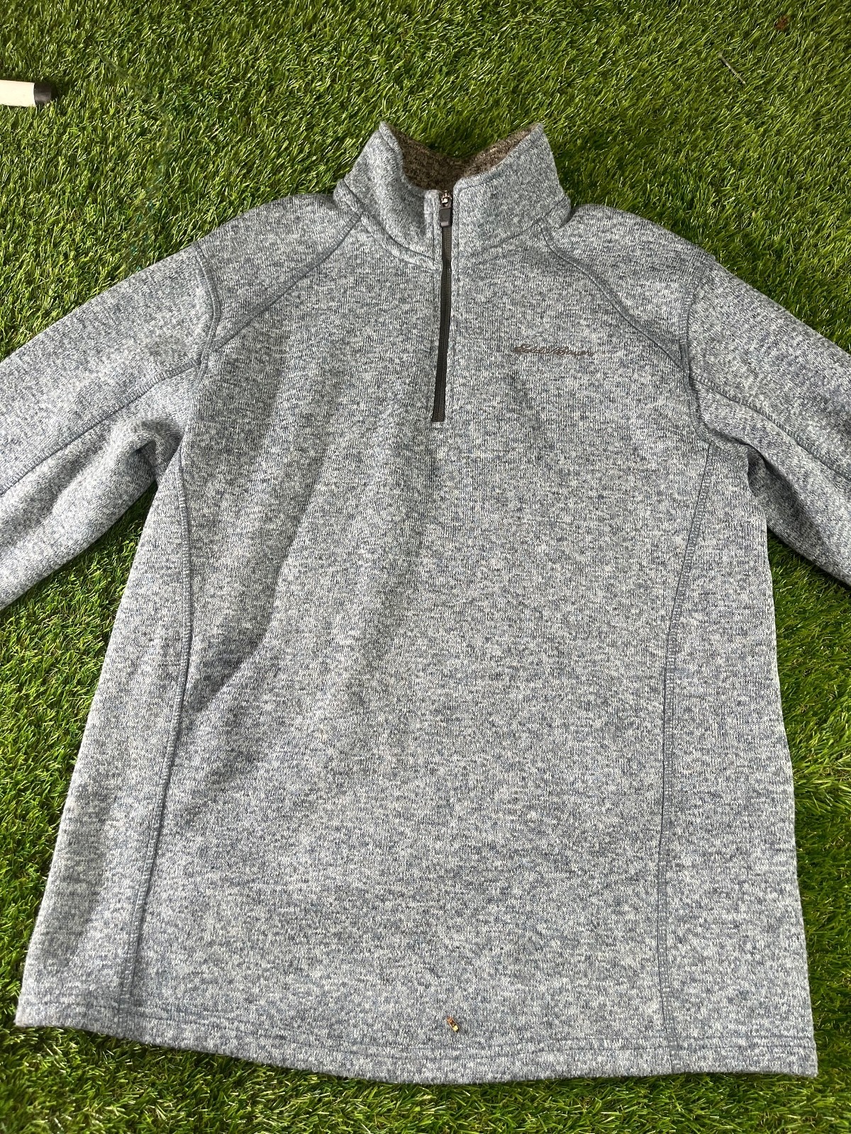 Eddie Bauer Men’s Large Gray Half-Zip Pullover Sweatshirt