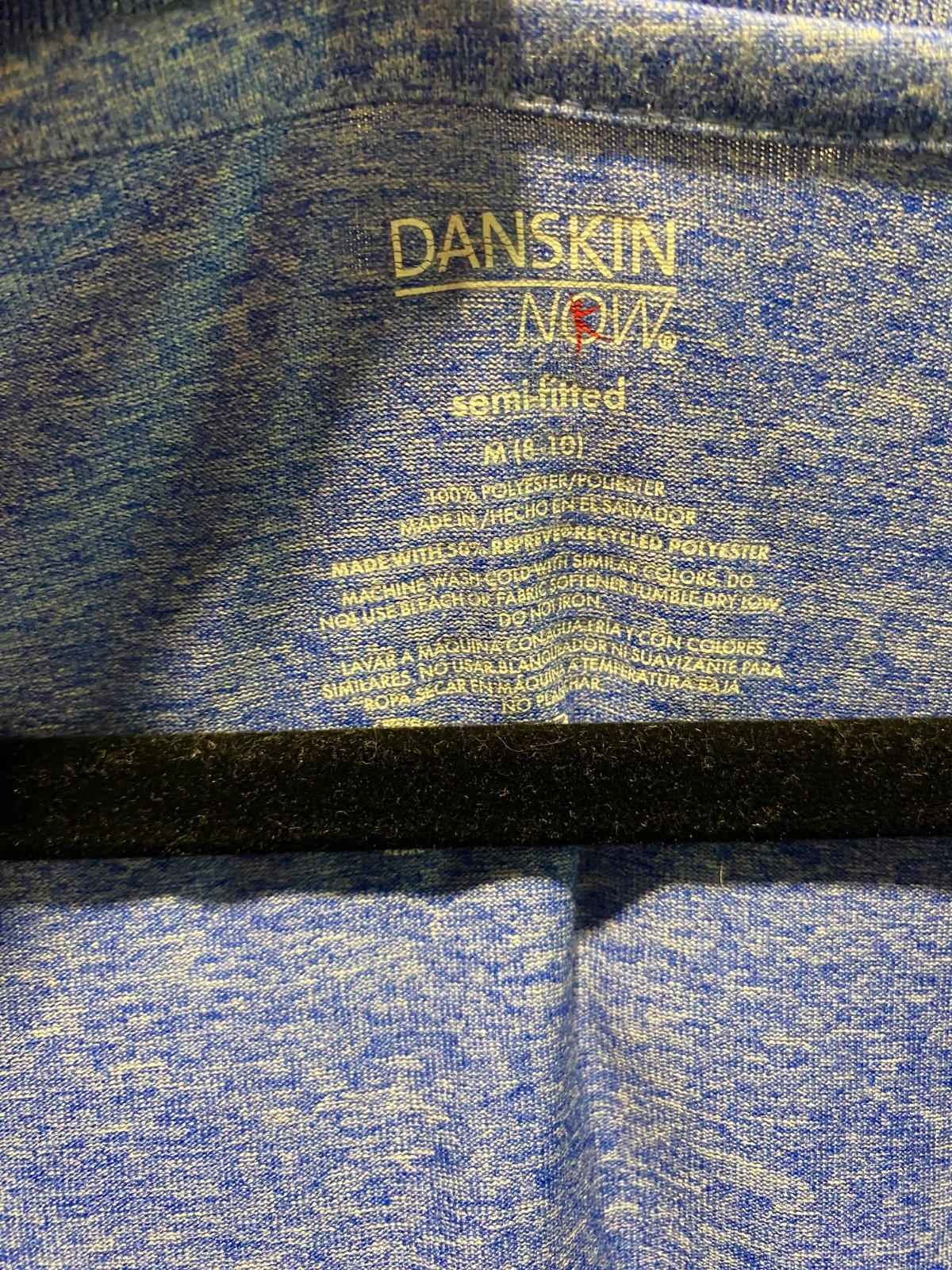 Womans Danskin Now semi-fitted tee shirt size M blue