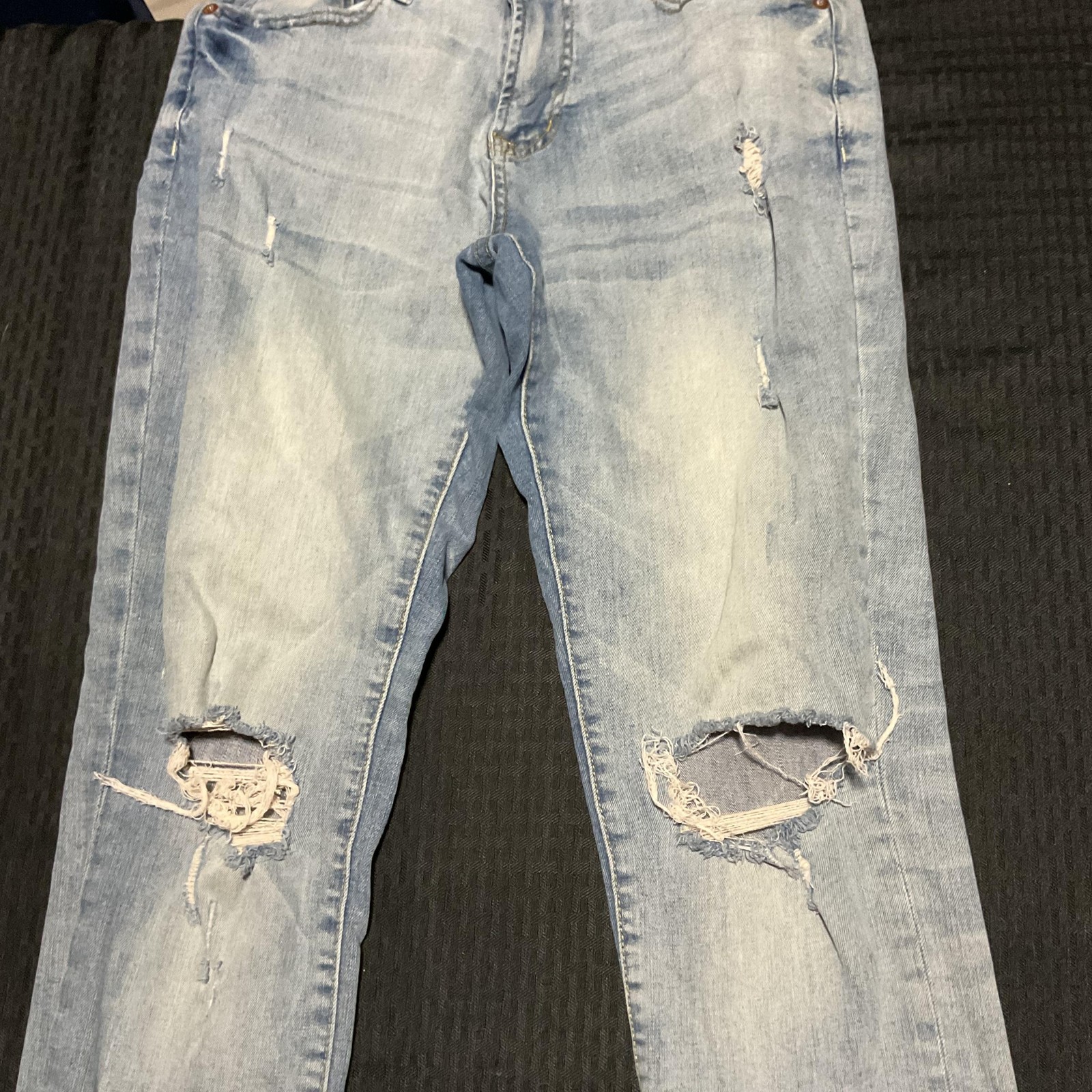 Aeropostale Jeans Mens 29×30 Light Wash Slim Straight Distressed Denim Stretch