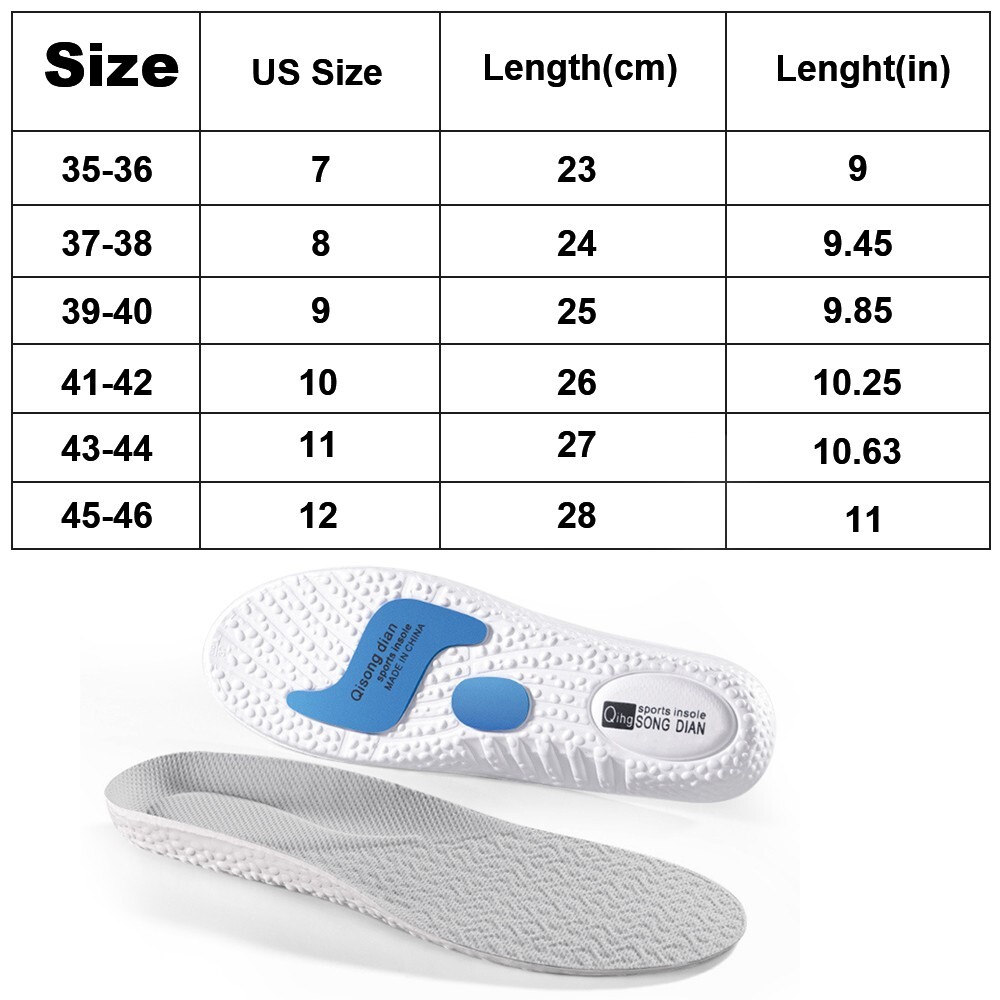 1-5Pairs Zoom Air Cushioned Sports Cushioned Insole Sof Sole Insoles Men’s Athle