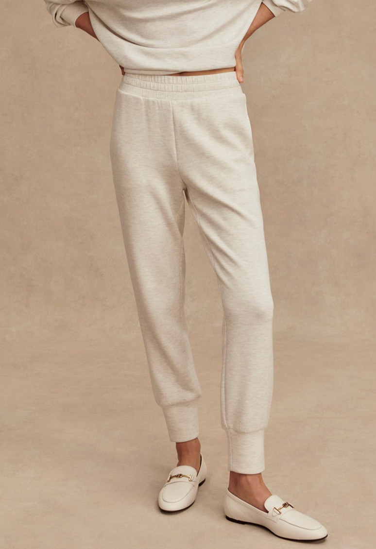 VARLEY The Slim Cuff Doublesoft Jogger Pant 27.5″ in Ivory Marl S $128