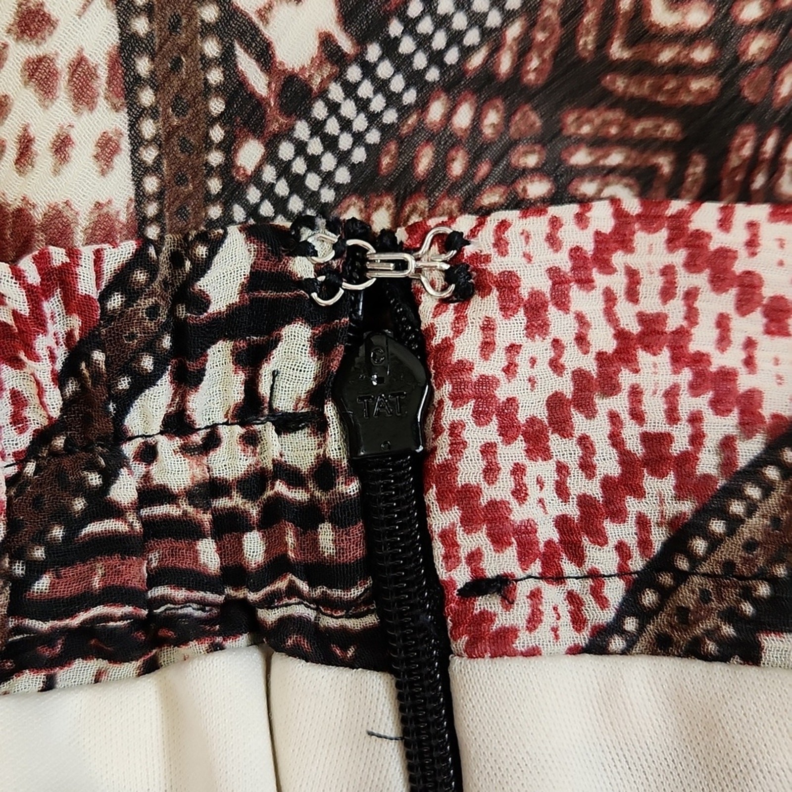 Catherines Multi-Colored Patchwork Skirt Size 4X Lined Boho Peasant Side Zip