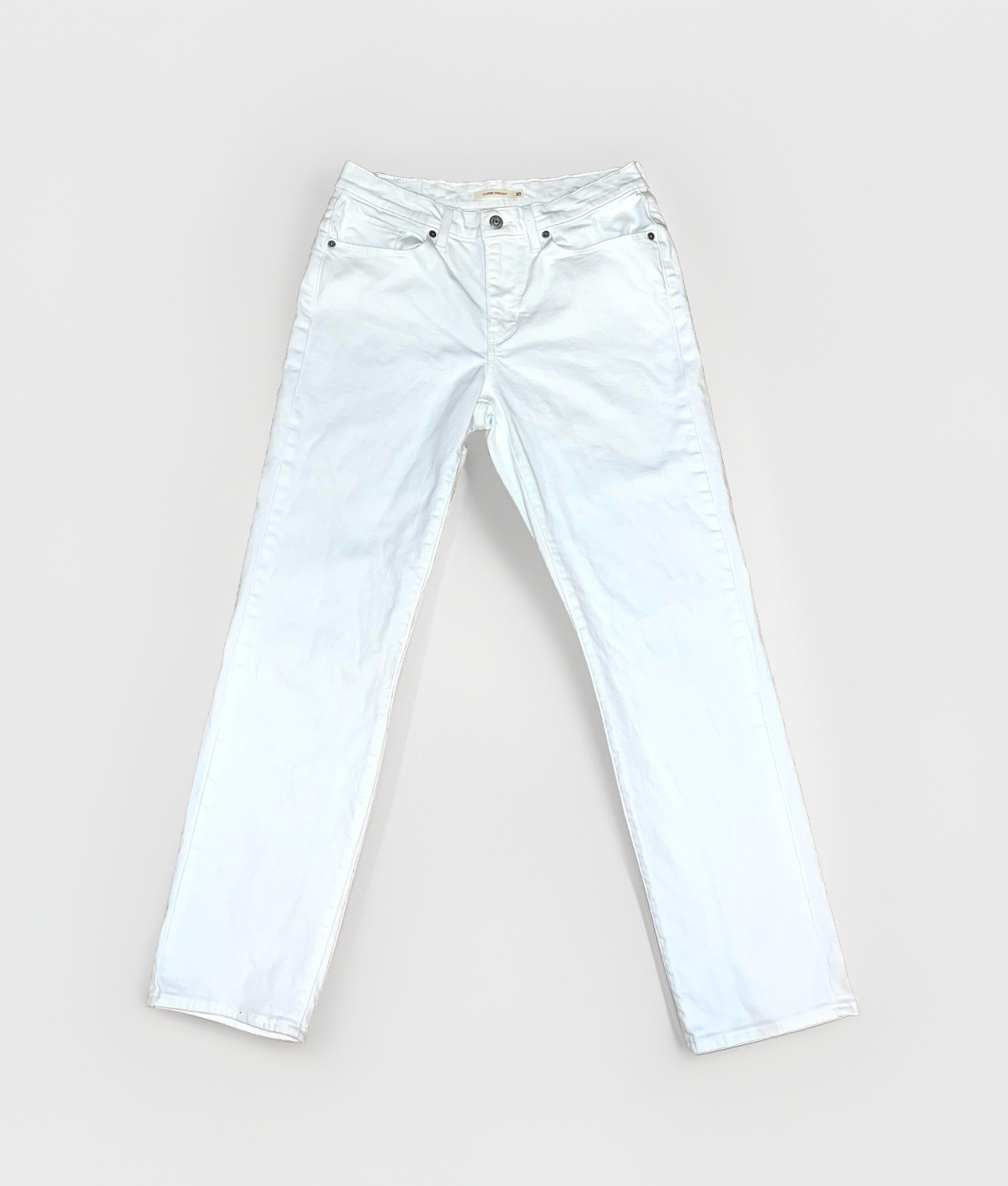 Levi’s Women’s Classic Straight Leg Mid Rise Relaxed Fit Jeans White Sz 30