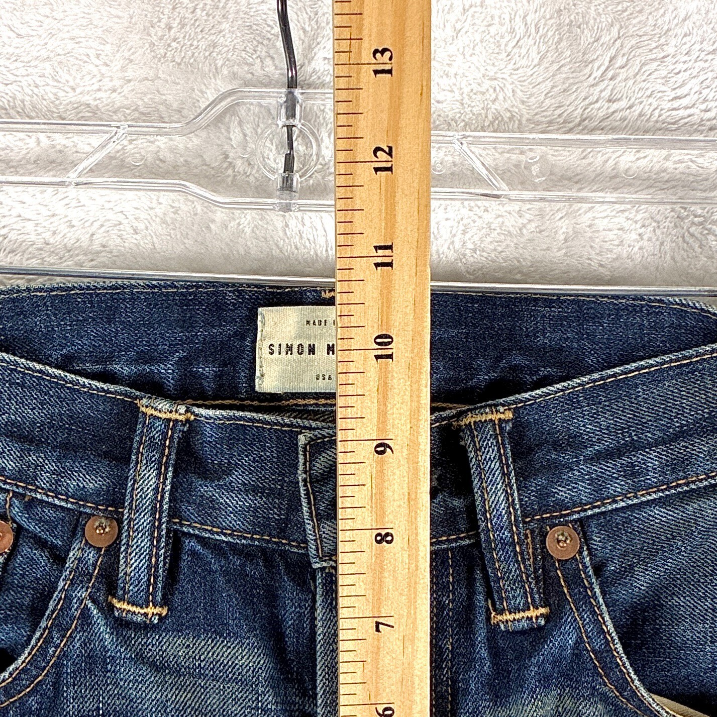 Simon Miller Jeans Mens 29×34 (30×32) Faded Whiskered Selvedge Parkview Slim USA