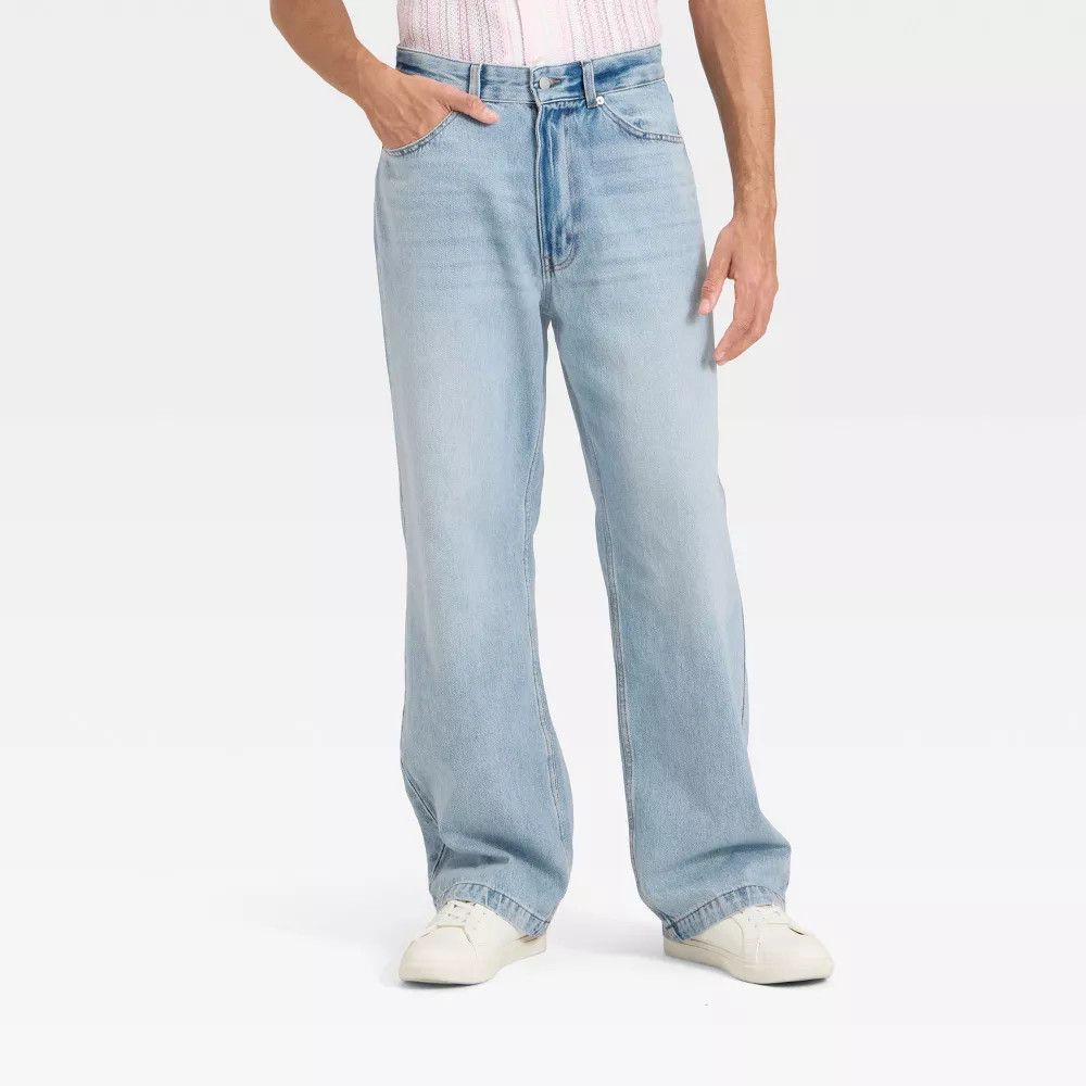 Men Baggy Fit Jeans – Original Use Light Indigo 30×30