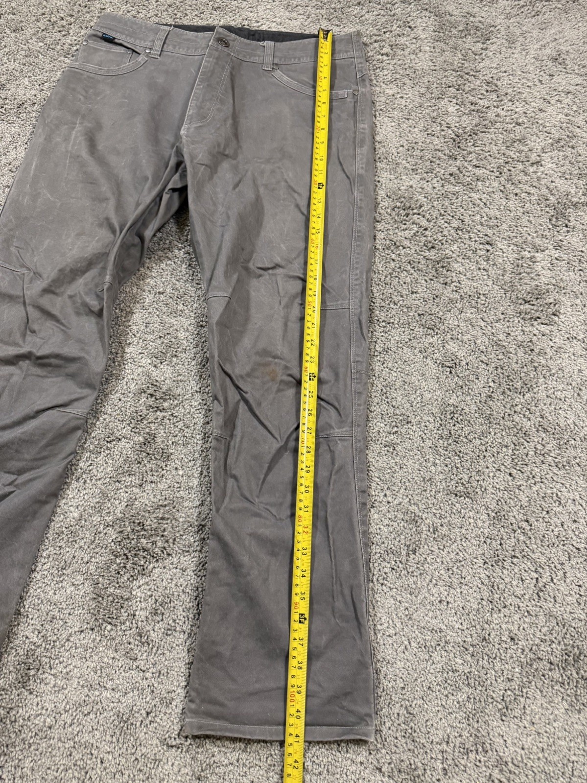 Kuhl Rydr Pants Mens 34×32 Gray Vintage Hiking Camping Outdoor Patina Dye Canvas