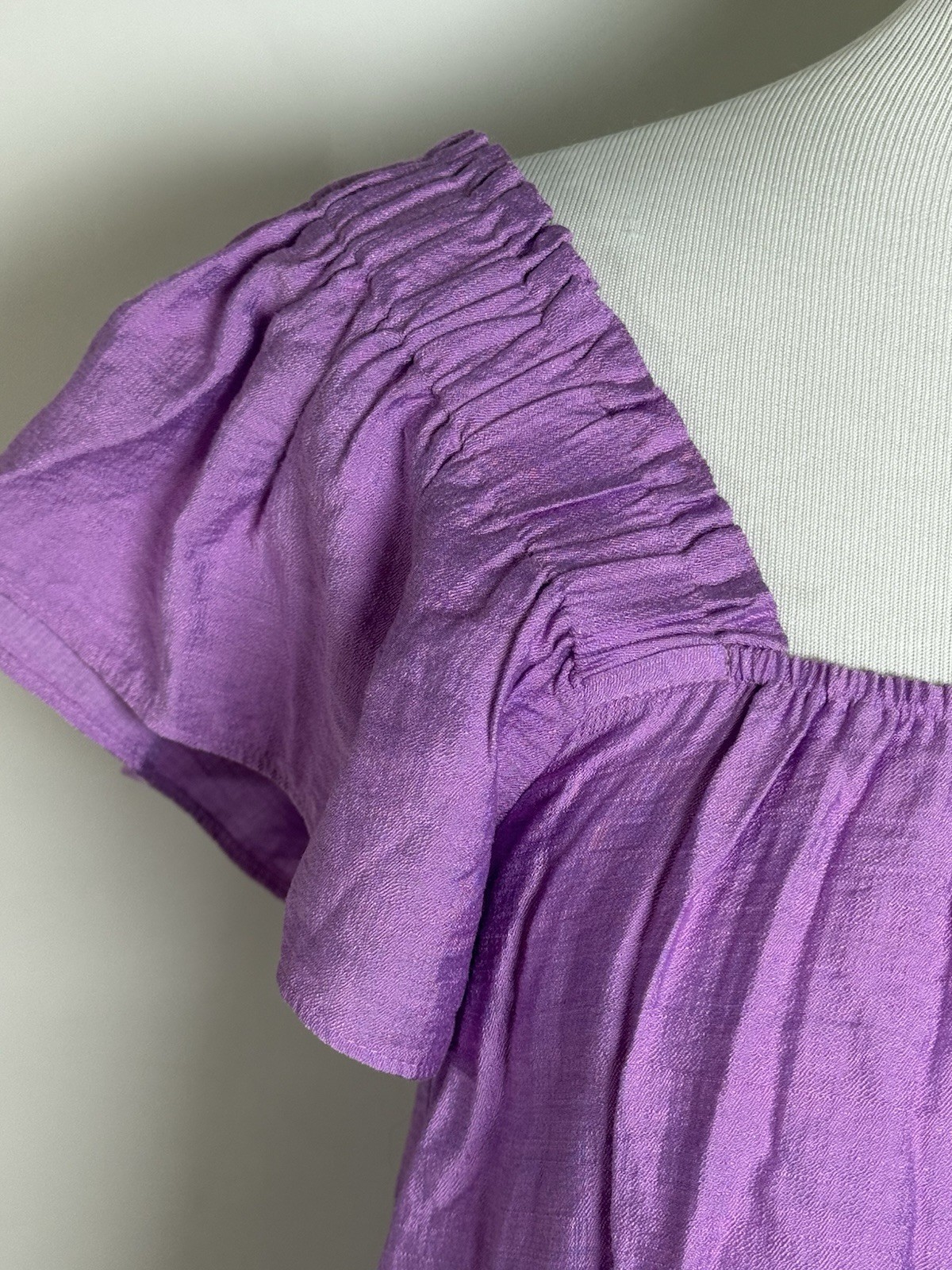 Lilly Pulitzer Caralisa Short Flutter Sleeve Blouse Lilac Purple XXS Extra Small