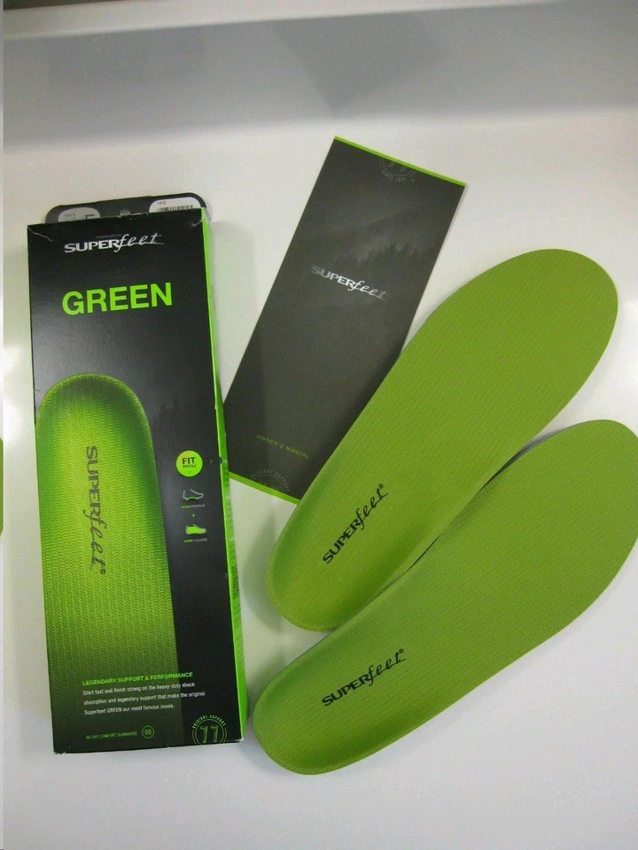 Superfeet green Insoles, Professional-Grade High Arch Orthotic Insert C.D.E.F