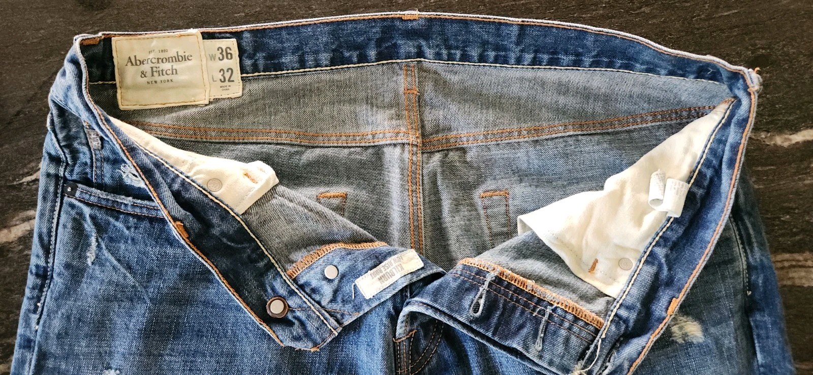Abercrombie & Fitch Mens Kilburn Low Rise Boot Jean Sz W36 L32 Button Fly Y2K