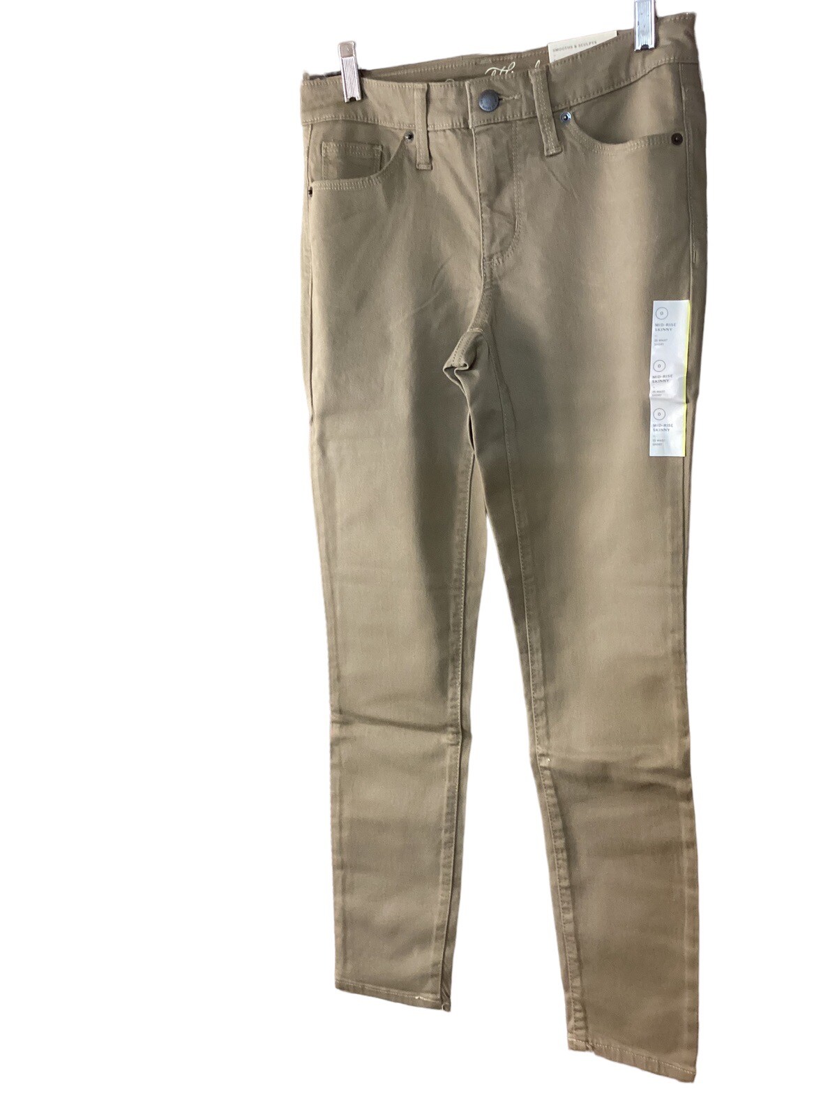 Mid-Rise Skinny Jeans Tan Khaki Pants Women’s Size 0 Universal Thread 💥NWT