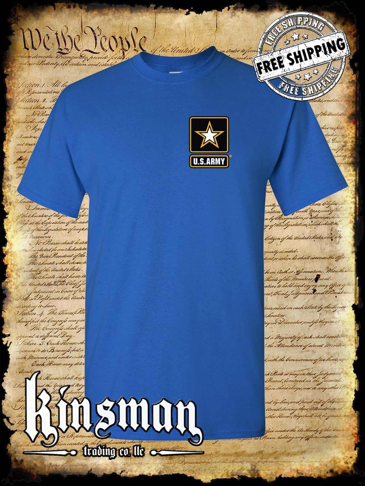 US Army Logo Crest T-Shirt / United States of America Military Official Licensed