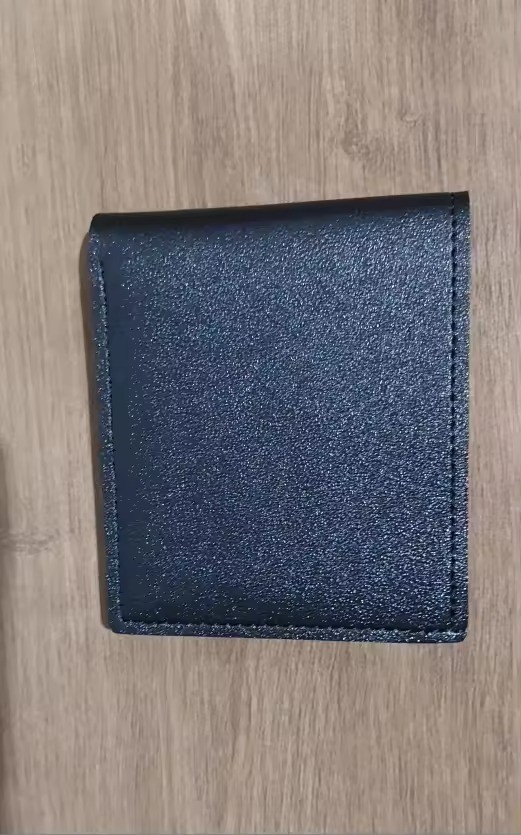 Men’s Black Slim Fold Wallet RFID Blocking Card Holder w/ ID Window