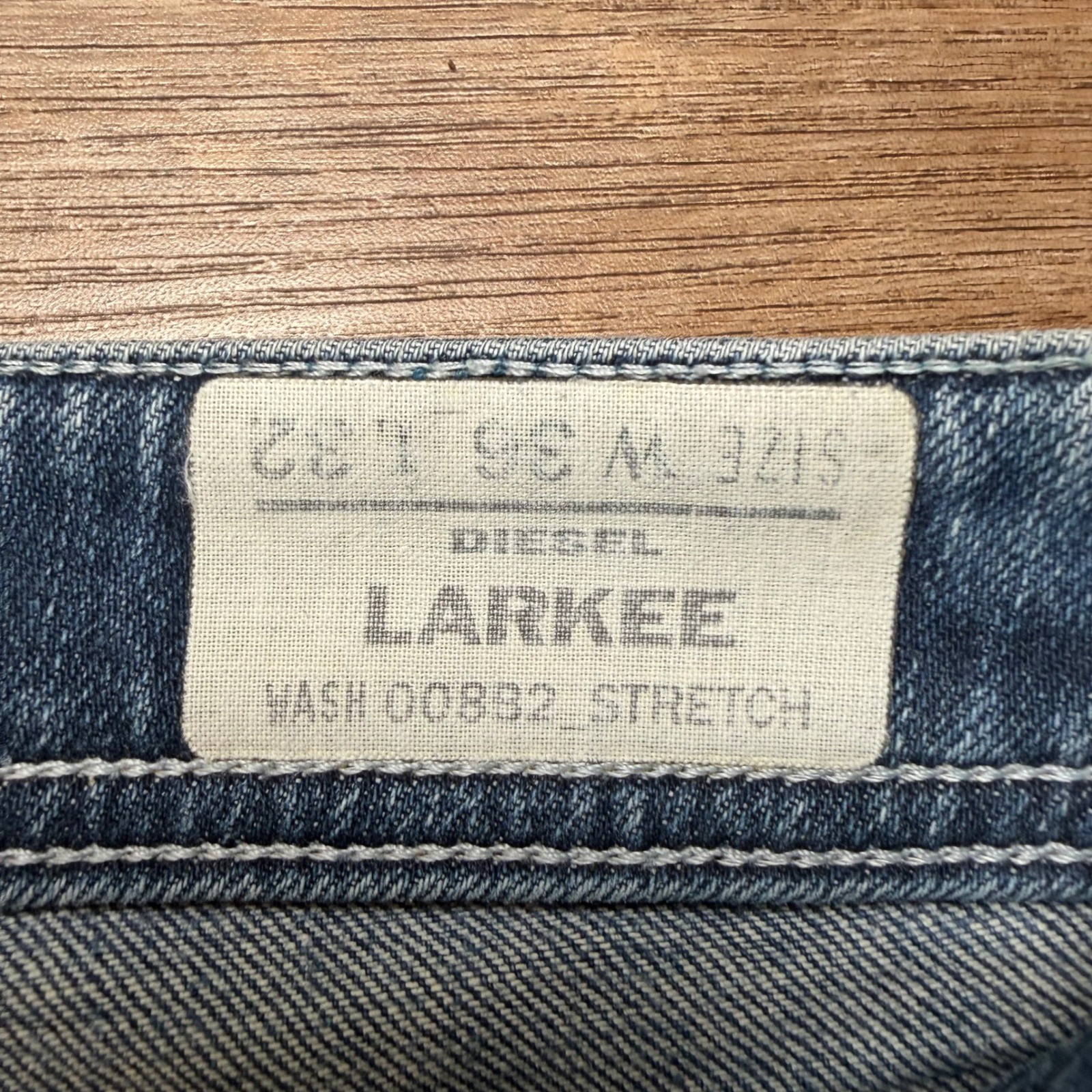 Diesel Larkee Jeans Men 36×32 Blue Straight Leg Stretch Denim Medium Wash 008B2