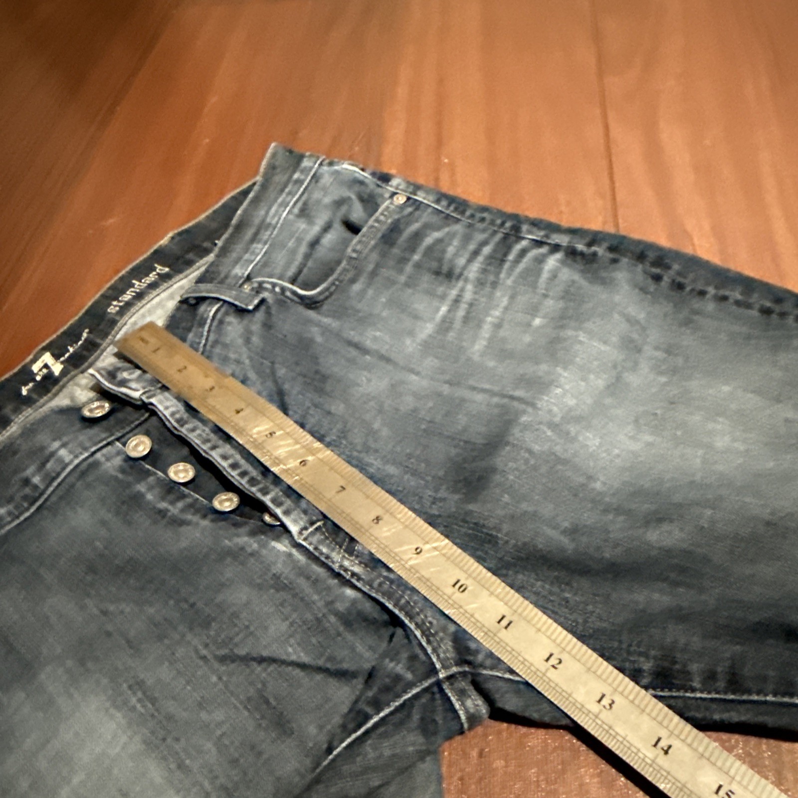 7 For All Mankind Jeans Mens Size 38 Blue Denim Standard Slim Stretch EUC